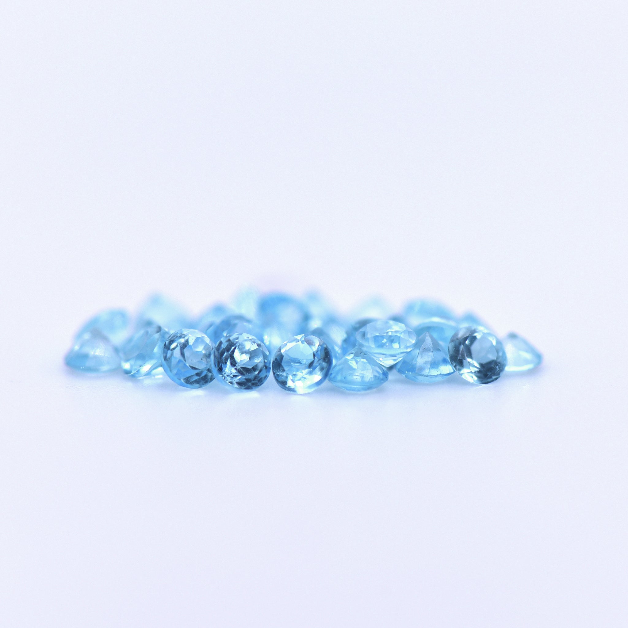 2.5mm Round Faceted Swiss Blue Topaz
