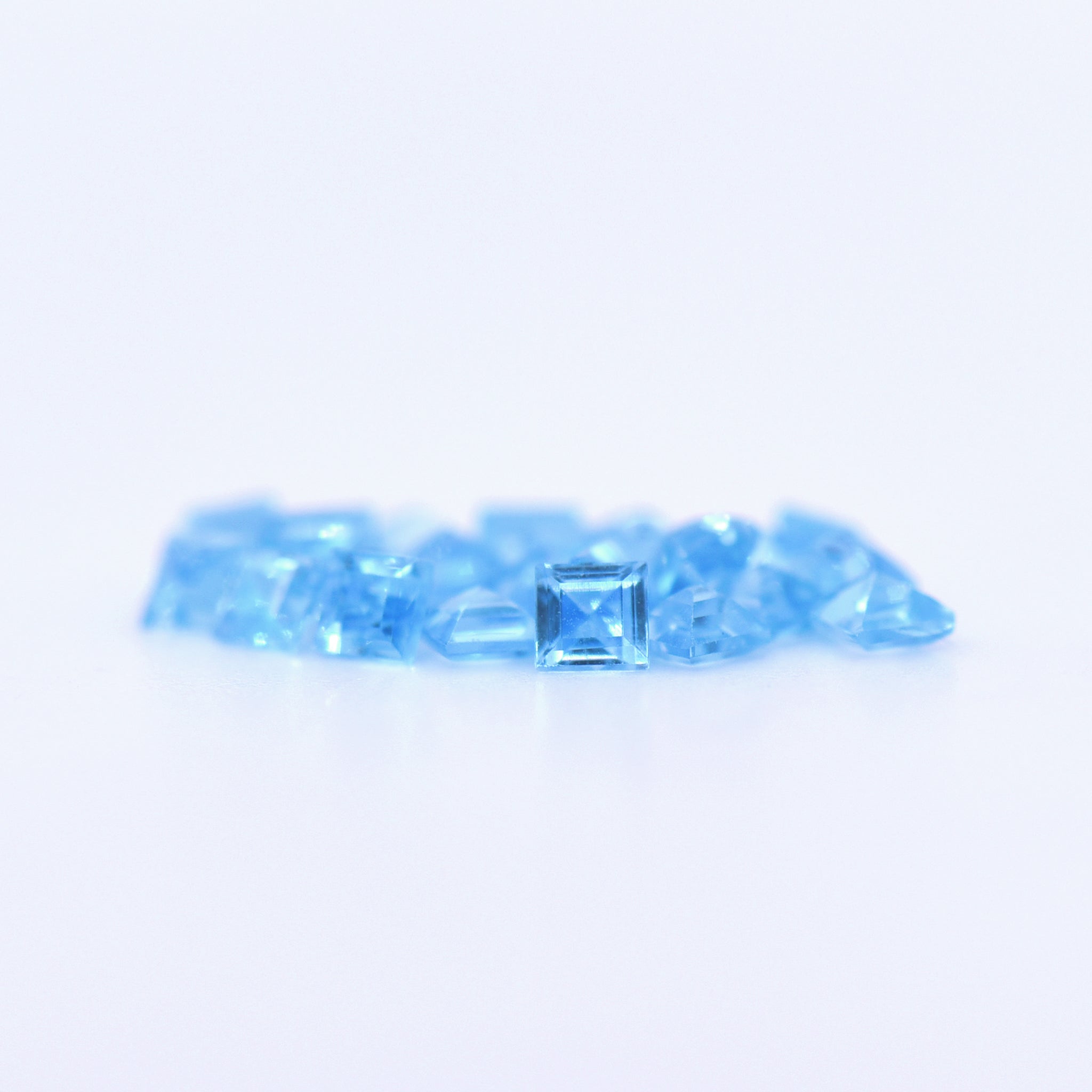 2.5x2.5 Square Step Cut Swiss Blue Topaz