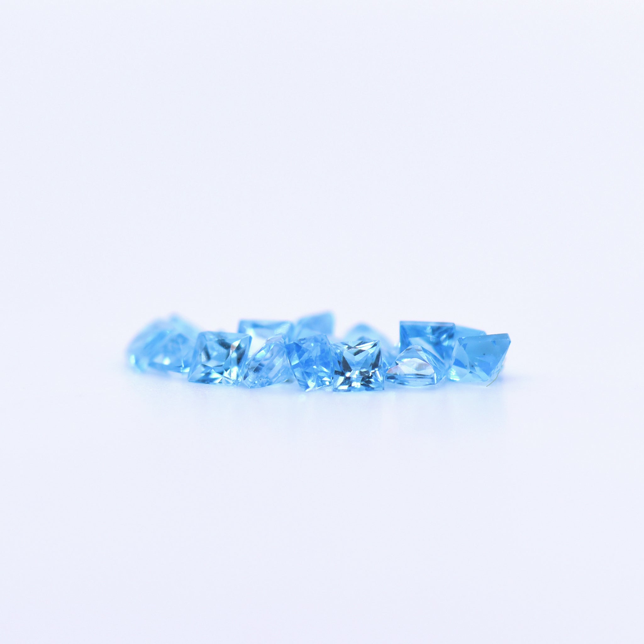 2.5x2.5 Square Princess Cut Swiss Blue Topaz