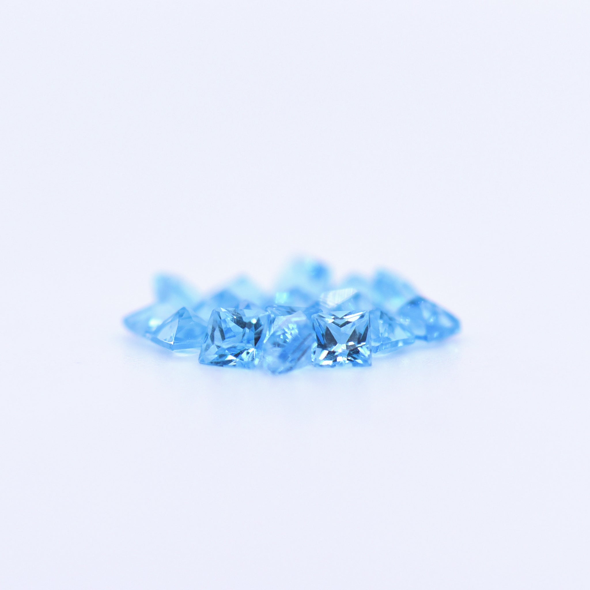 2.5x2.5 Square Princess Cut Swiss Blue Topaz