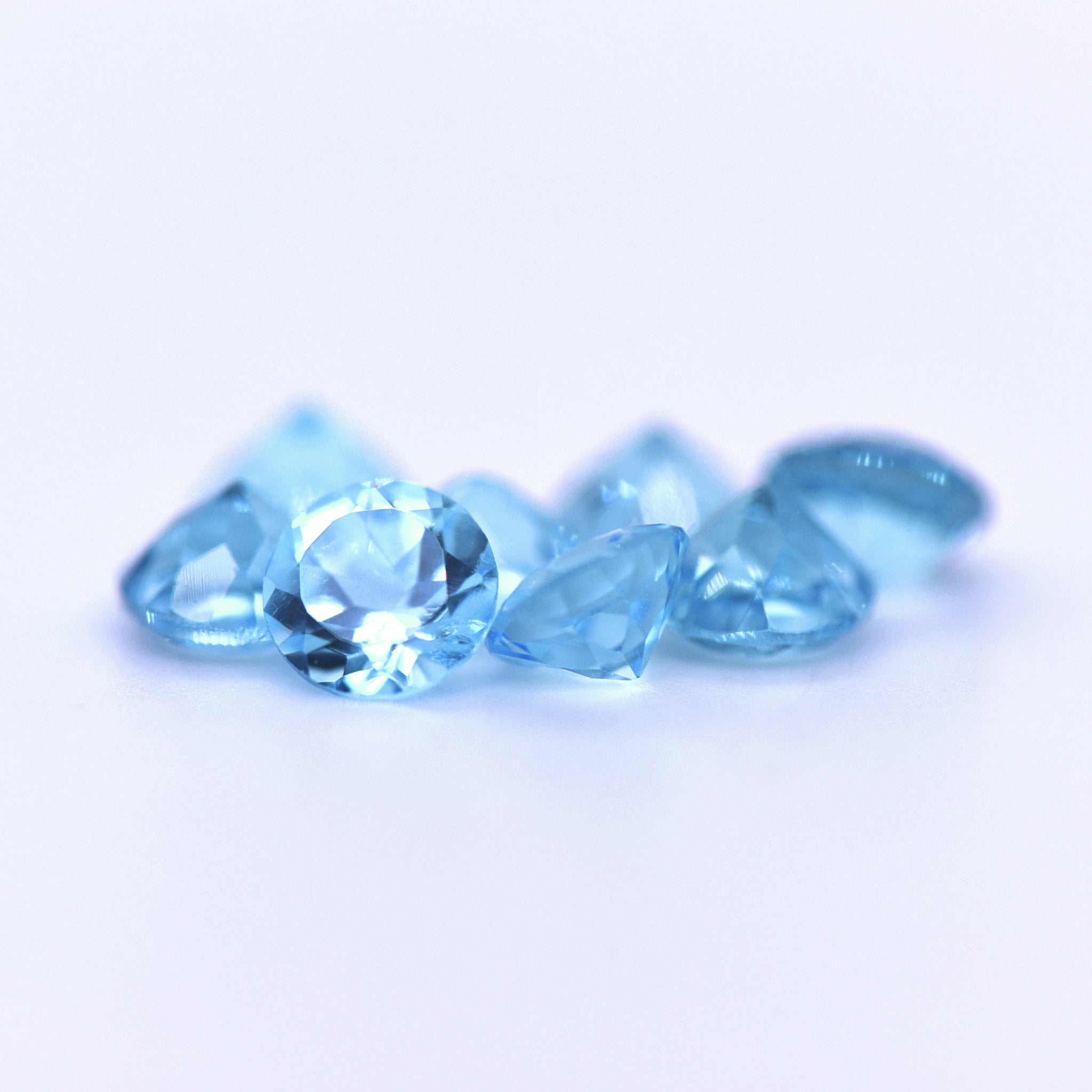 6mm Round Faceted Swiss Blue Topaz