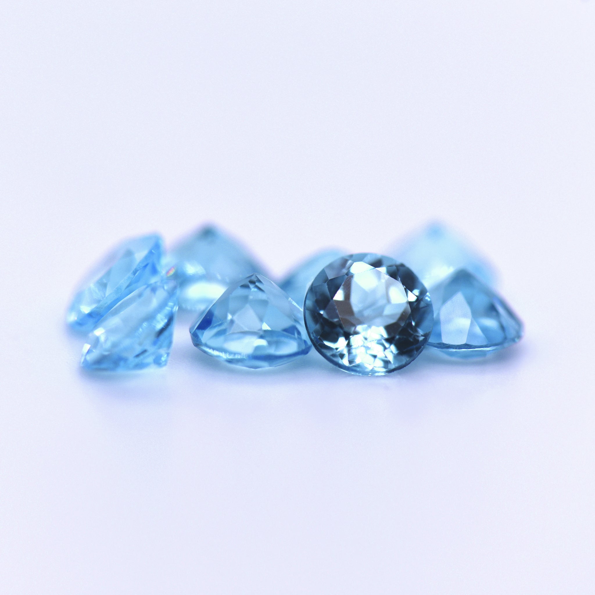 6mm Round Faceted Swiss Blue Topaz