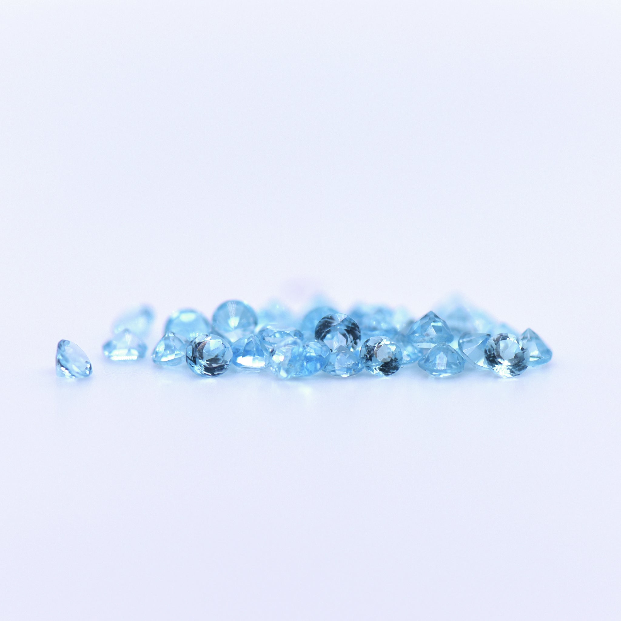 2.25mm Round Faceted Swiss Blue Topaz