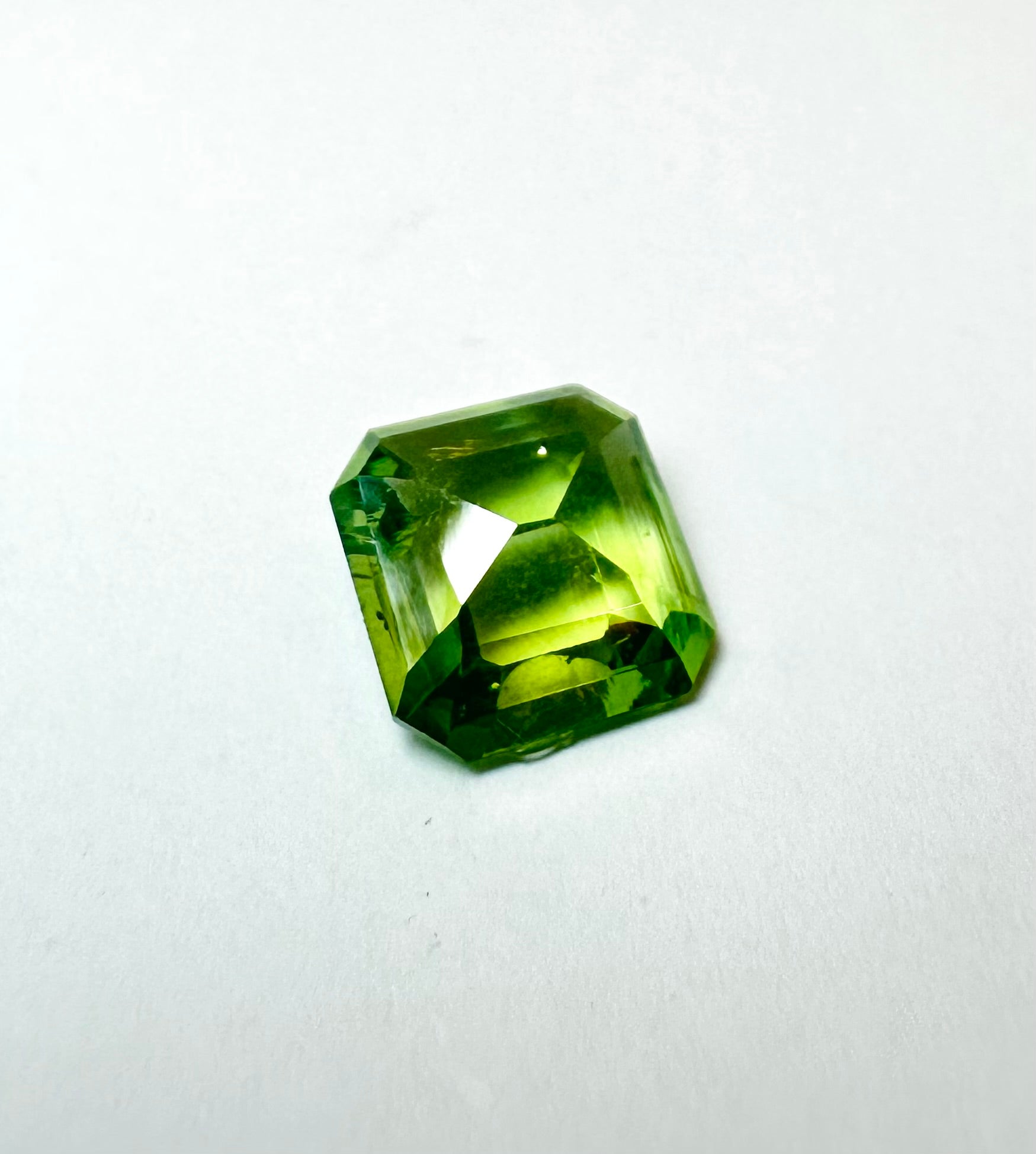 4.57cts 9.76x9.69 Octagon Faceted Green Zircon