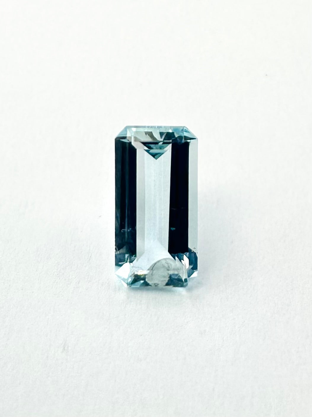 1.16cts 9.76x5.00mm Baguette Step Cut Blue Aquamarine
