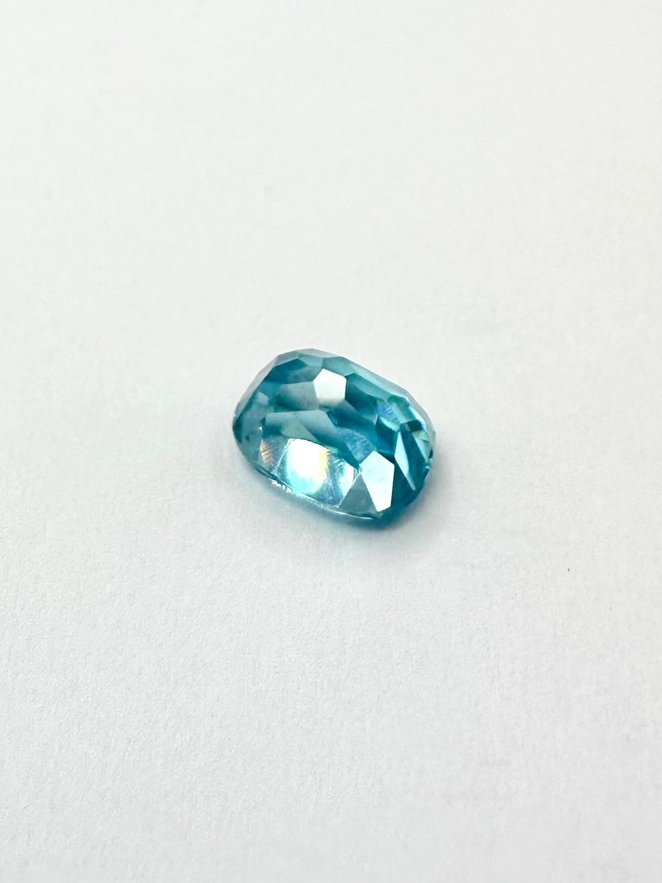 2.18cts 7.23x5.54mm Cushion Faceted Teal Blue Zircon