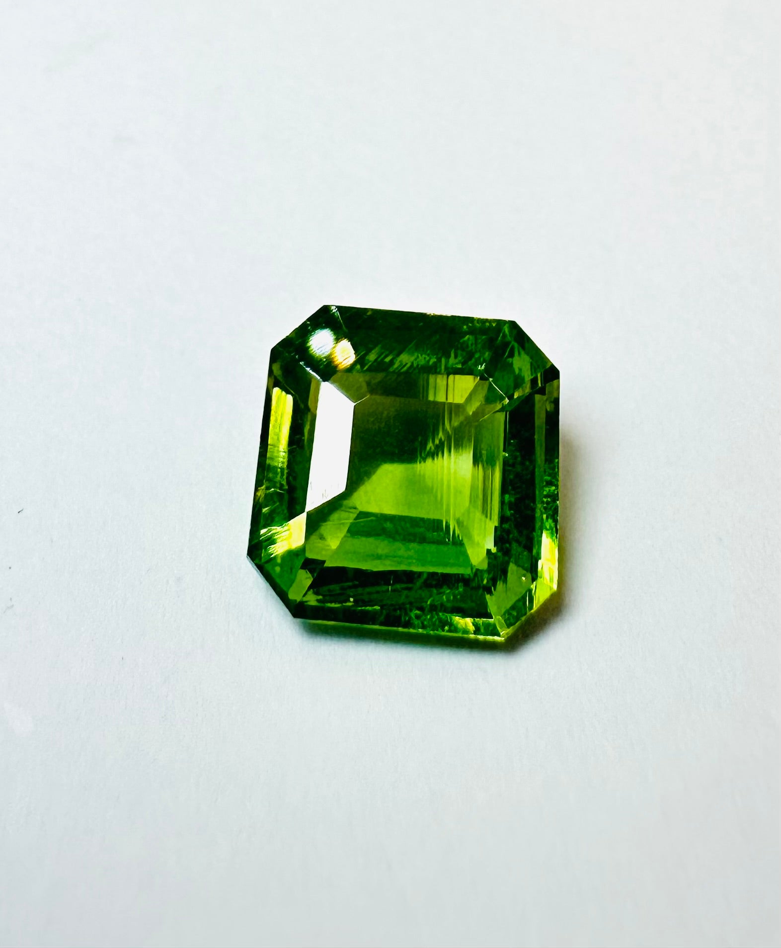 4.57cts 9.76x9.69 Octagon Faceted Green Zircon