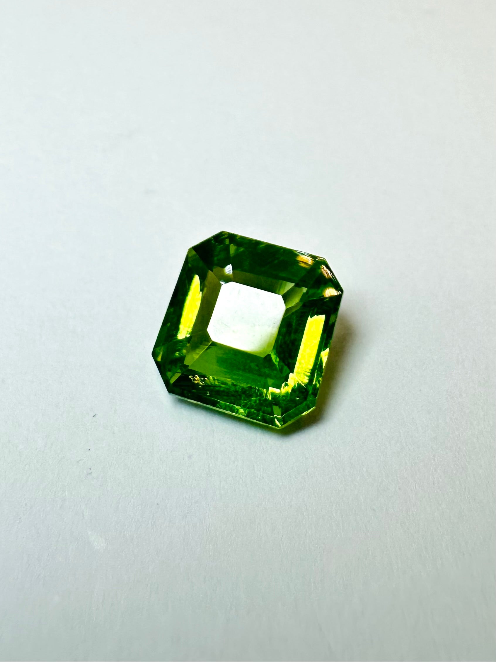 4.57cts 9.76x9.69 Octagon Faceted Green Zircon
