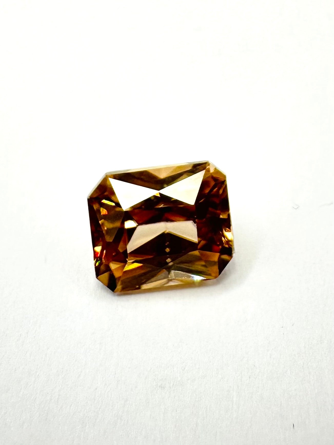 3.97cts 8.93x7.24mm Octagon Champagne Zircon
