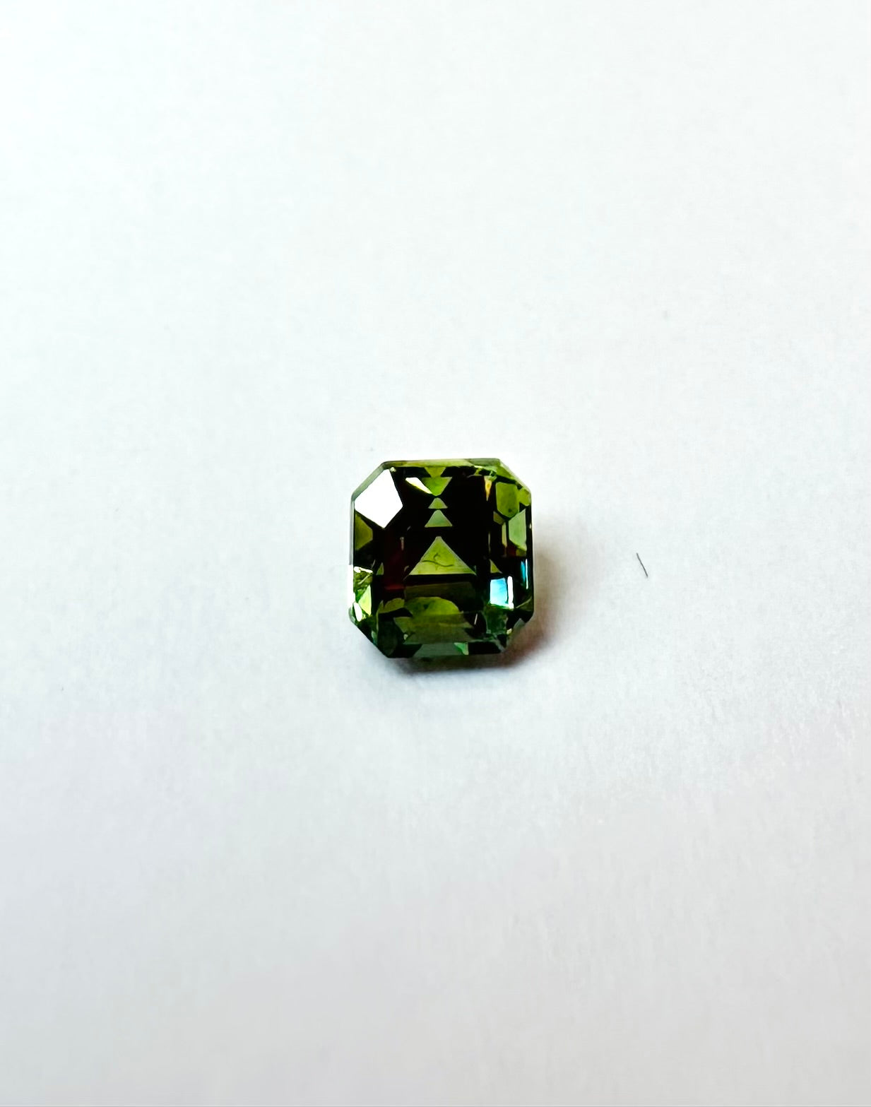 0.65cts 4.74x4.66 Octagon faceted Green Sapphire