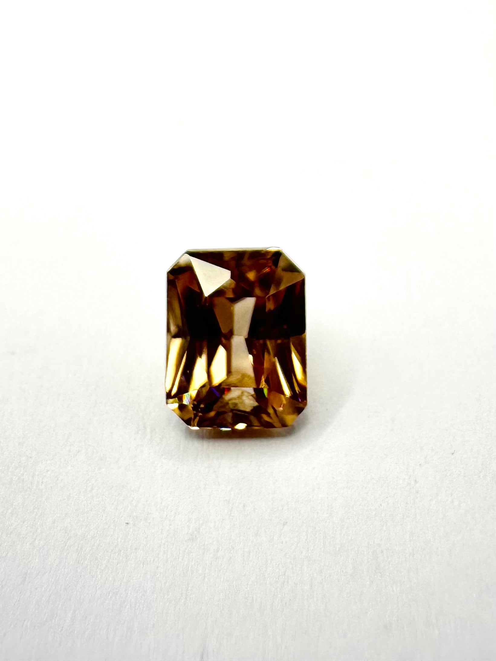 3.97cts 8.93x7.24mm Octagon Champagne Zircon