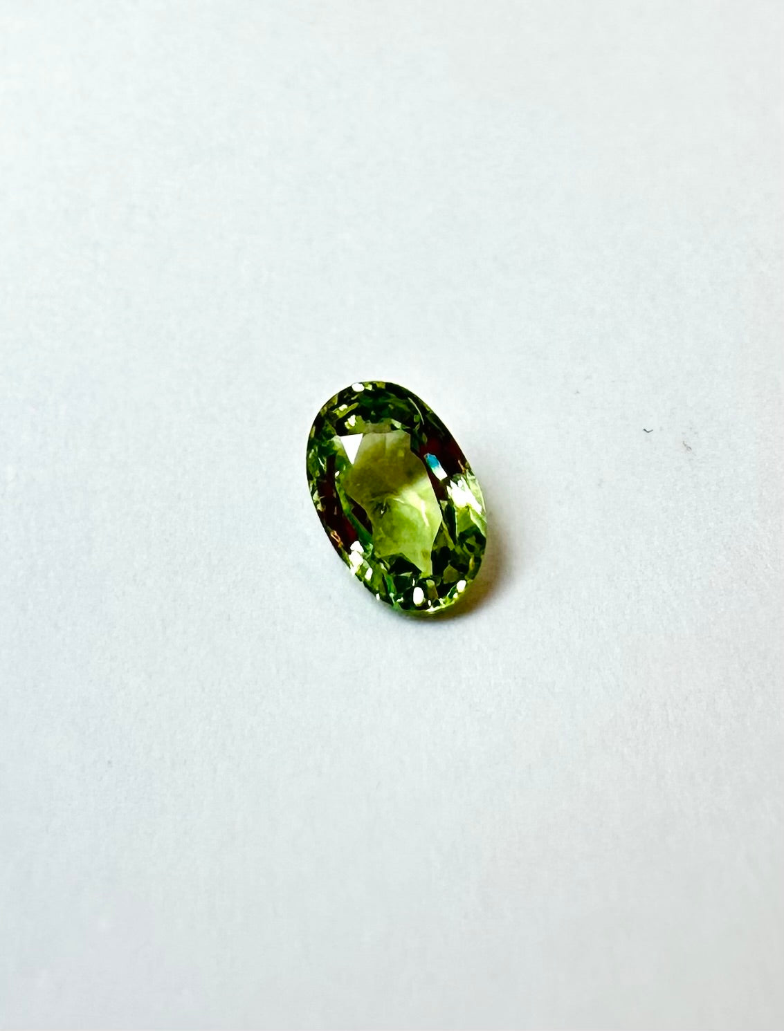 0.65cts 6.08x4.25mm Oval Faceted Green Sapphire