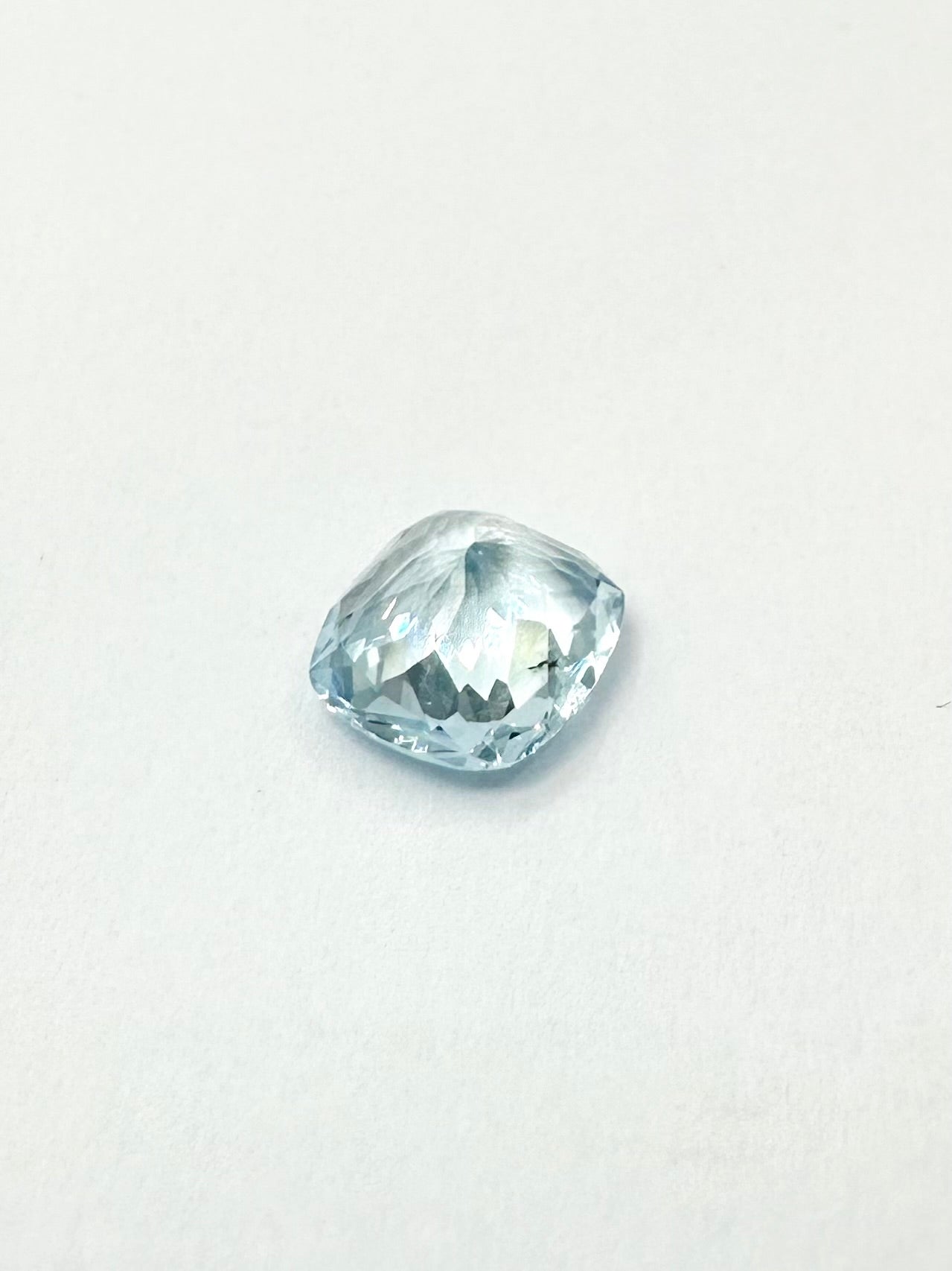 1.40cts 7.89x7.20mm Cushion Faceted Blue Aquamarine