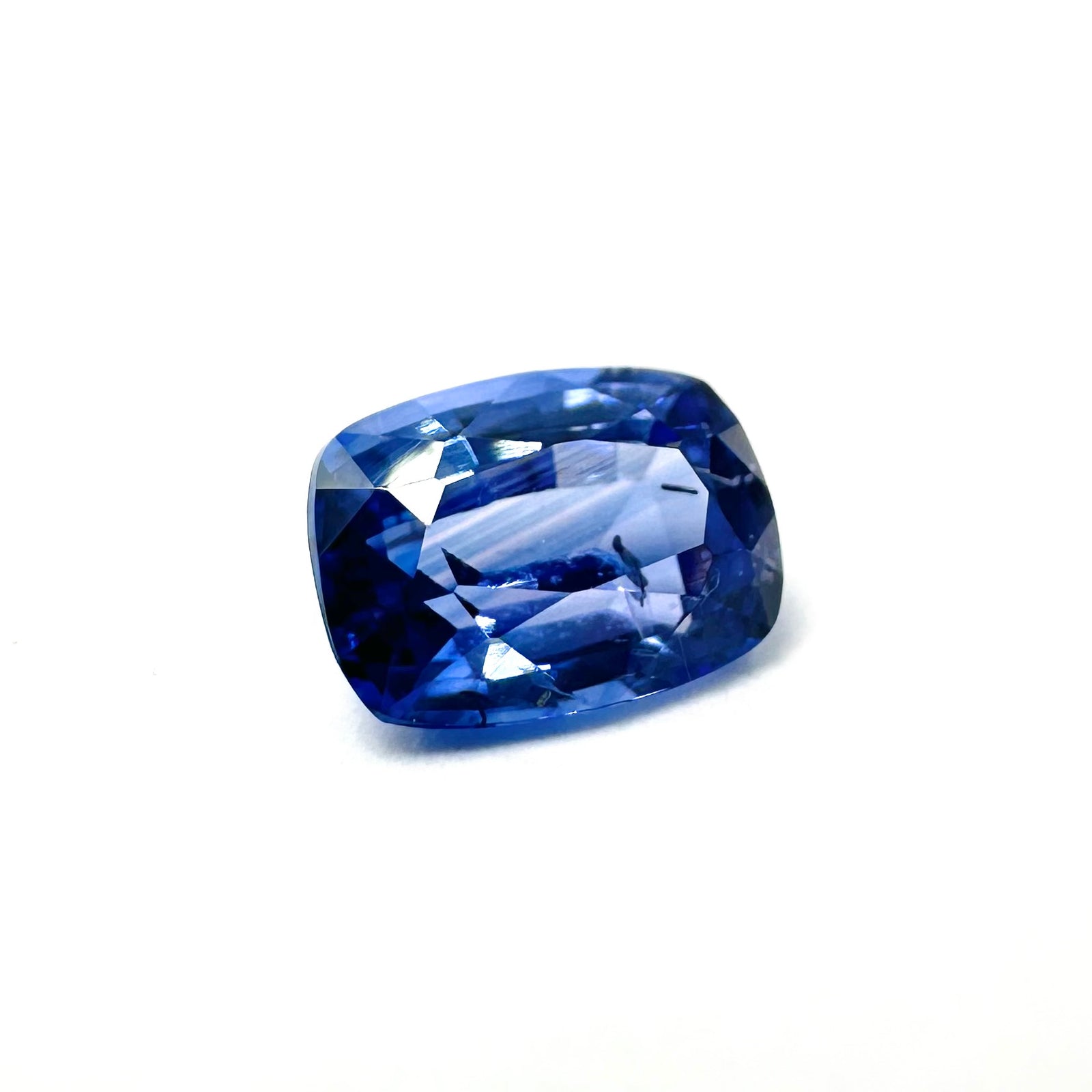 0.83ct 6x4 Cushion Faceted Blue Sapphire