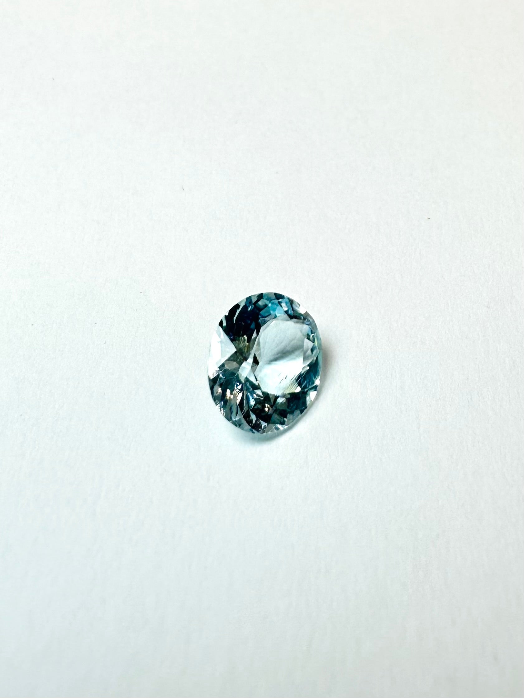 1.22cts 8.10x7.00mm round faceted Aquamarine