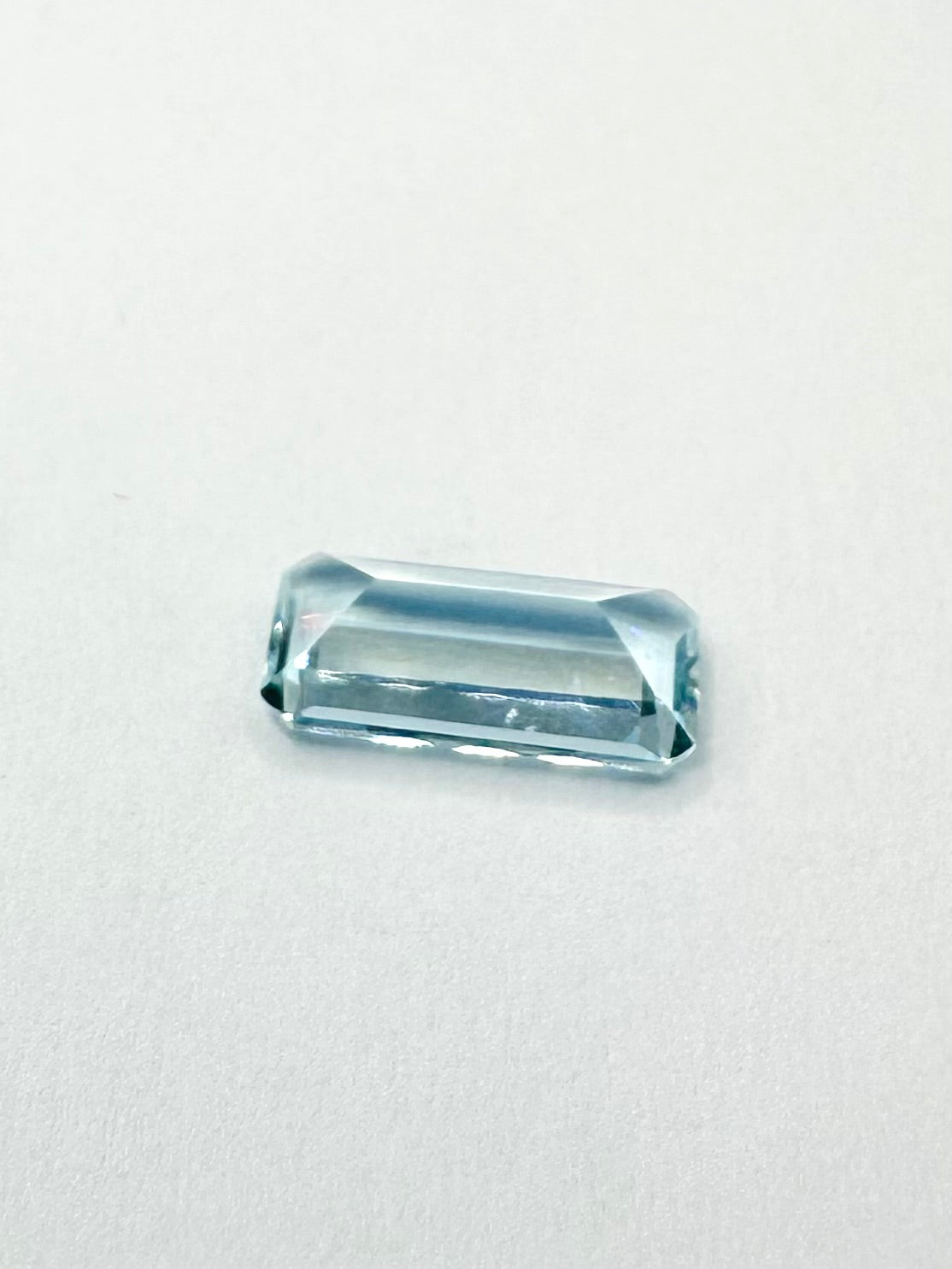 1.16cts 9.76x5.00mm Baguette Step Cut Blue Aquamarine