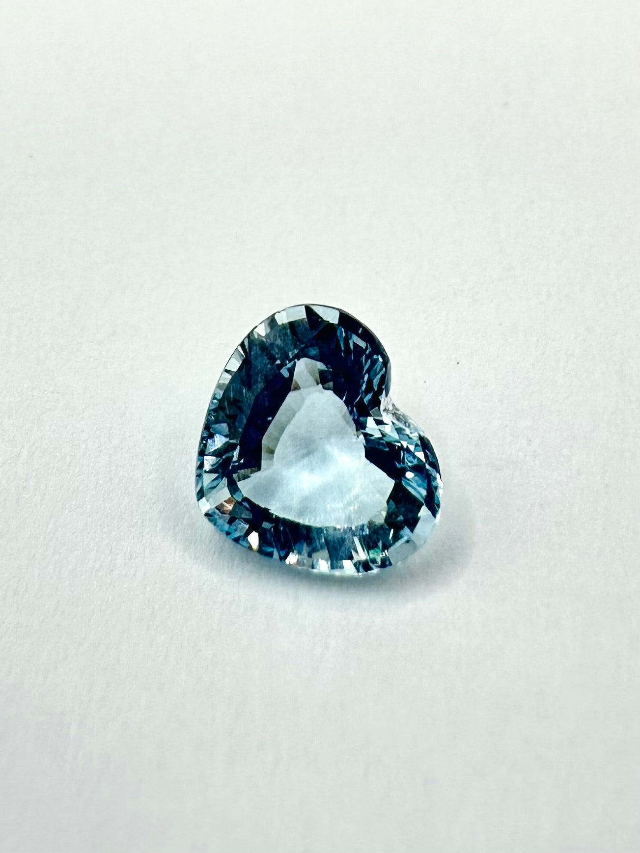 1.40cts 7.42x8.27mm Heart Faceted Aquamarine