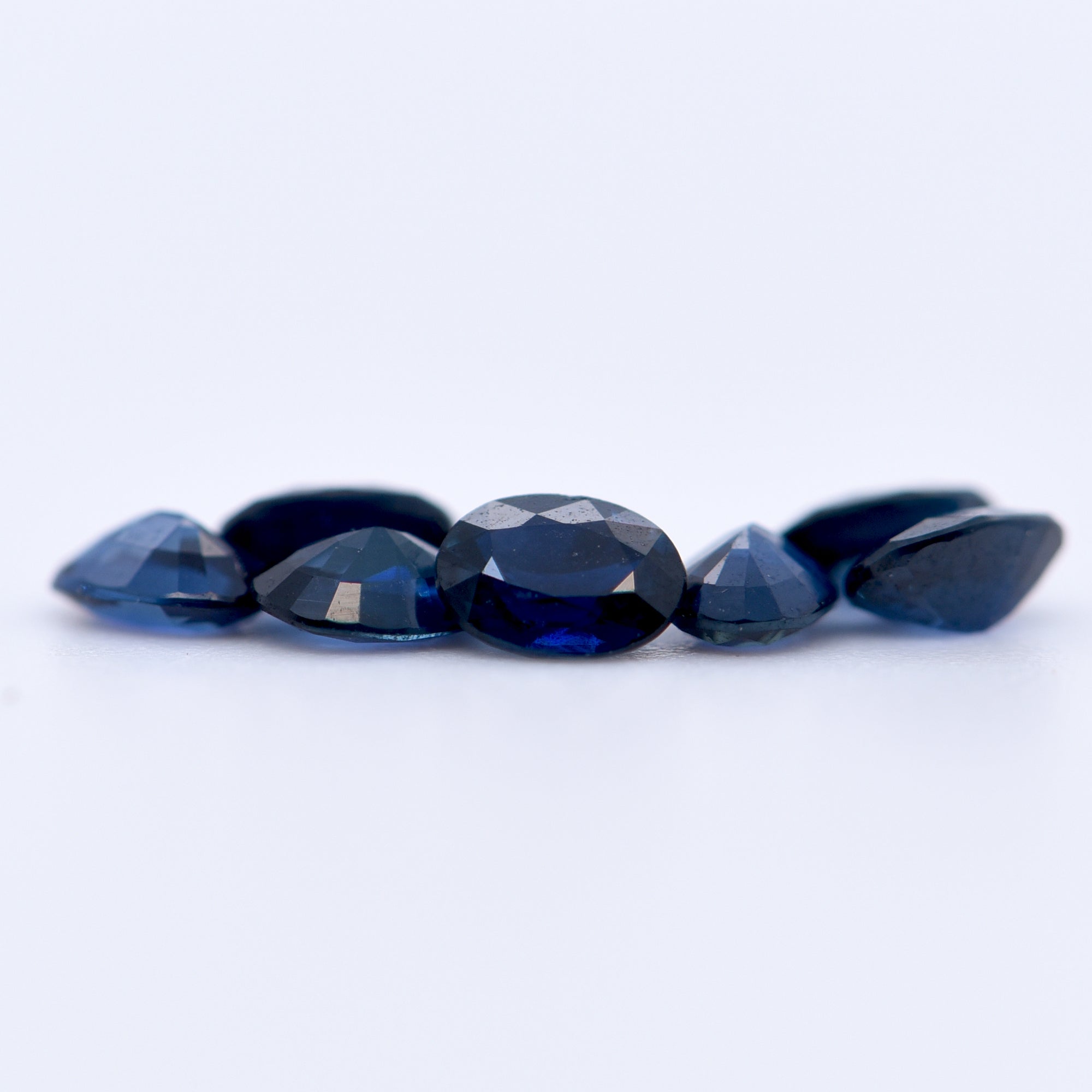 4x3 Oval Faceted Blue Sapphires