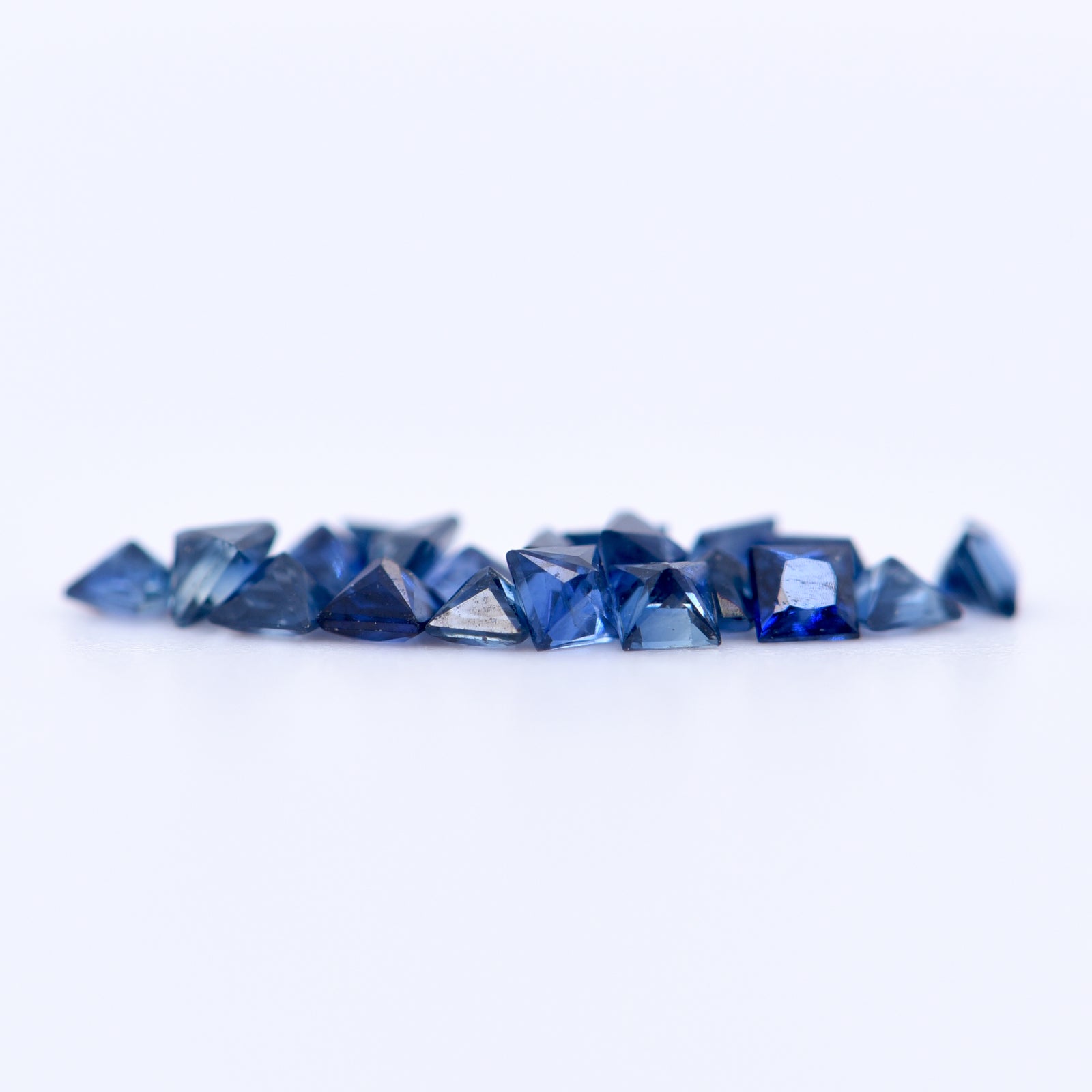 2x2 Square Princess Cut Blue Sapphires