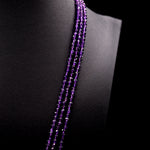 3.5mm Faceted Round Purple Amethyst Bead Strings
