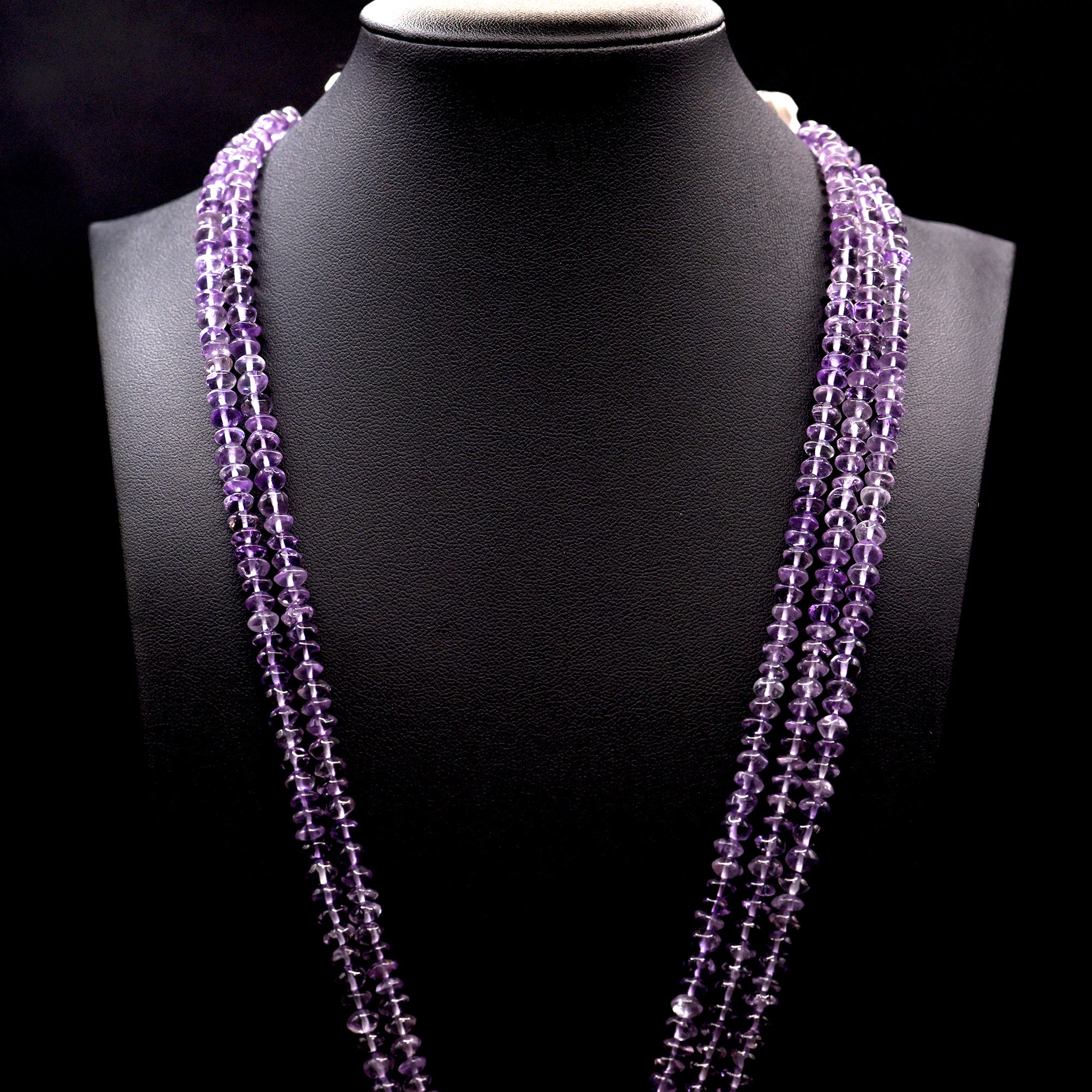 5mm Button Purple Amethyst Bead Strings