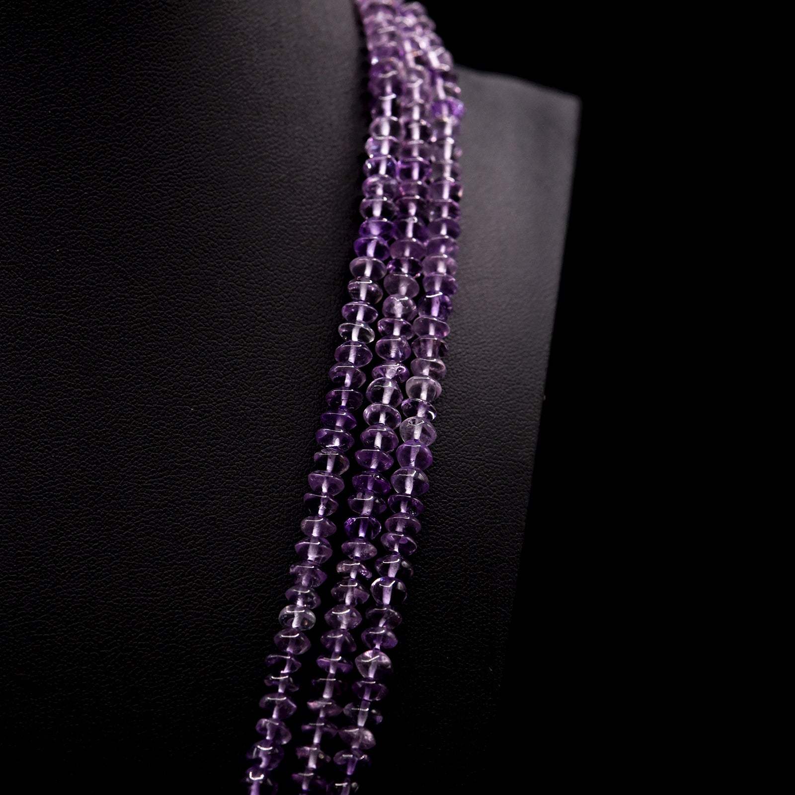 5mm Button Purple Amethyst Bead Strings