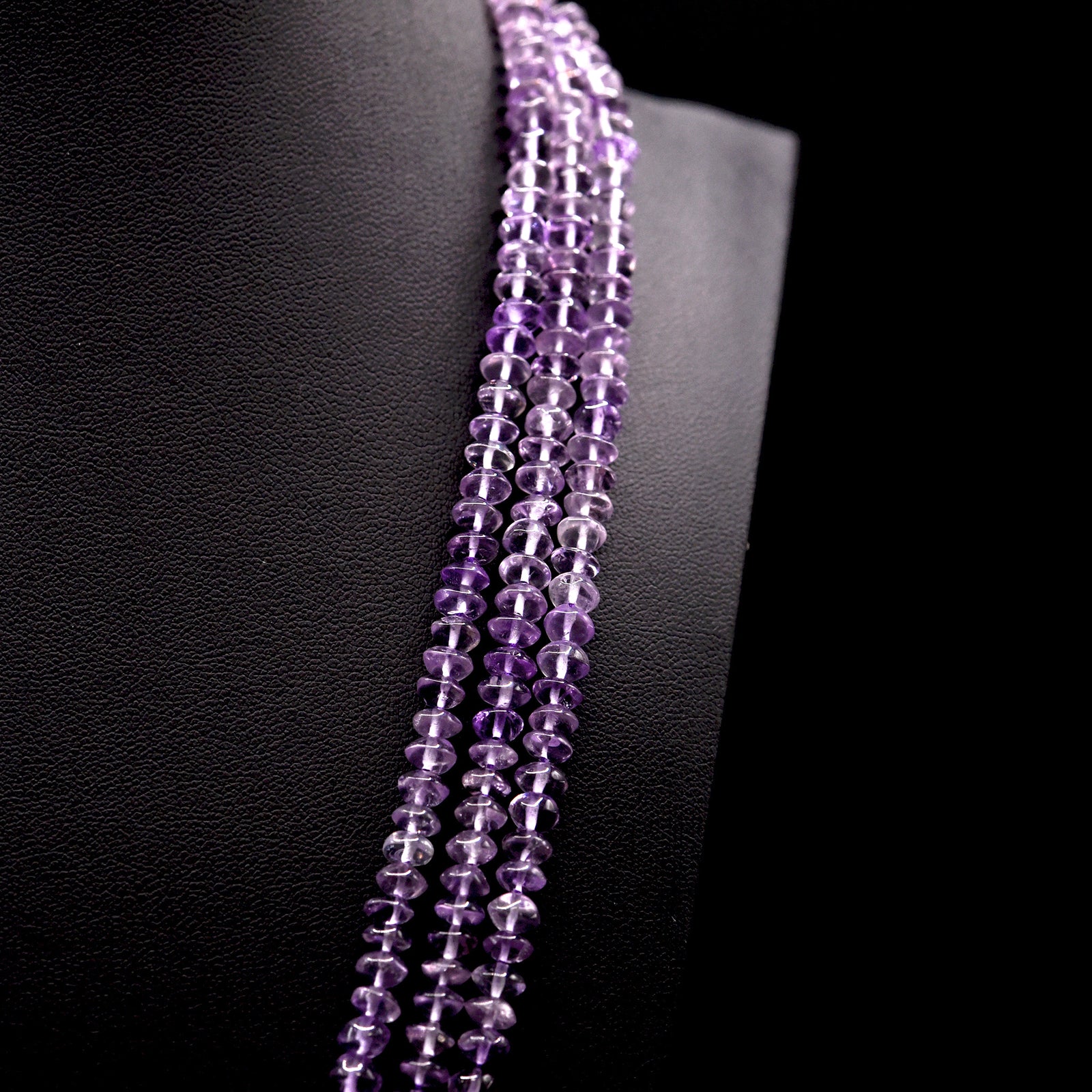 5mm Button Purple Amethyst Bead Strings