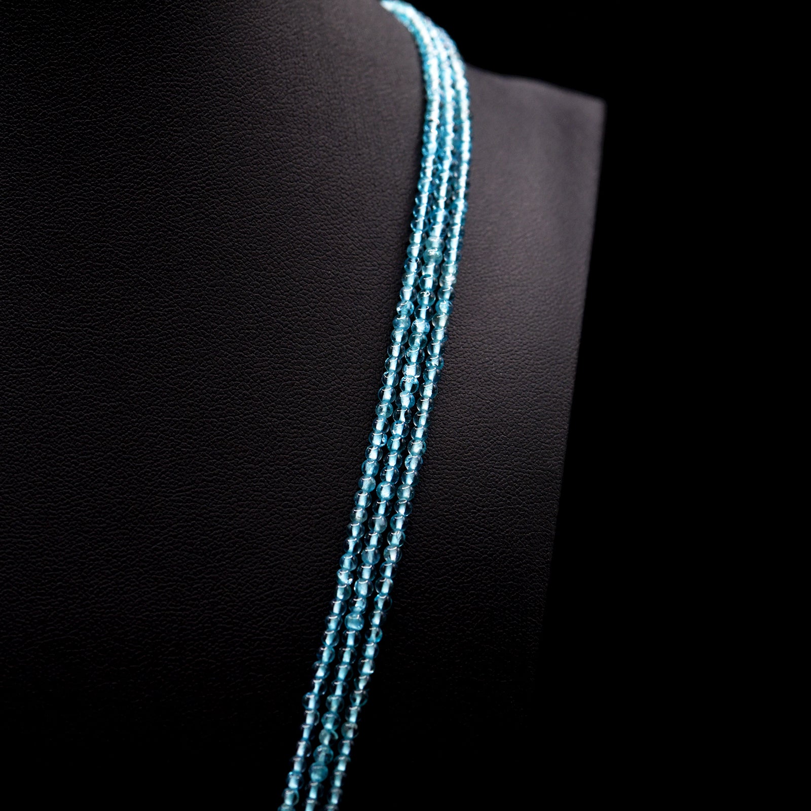 2.5mm Round Blue Apatite Bead Strings