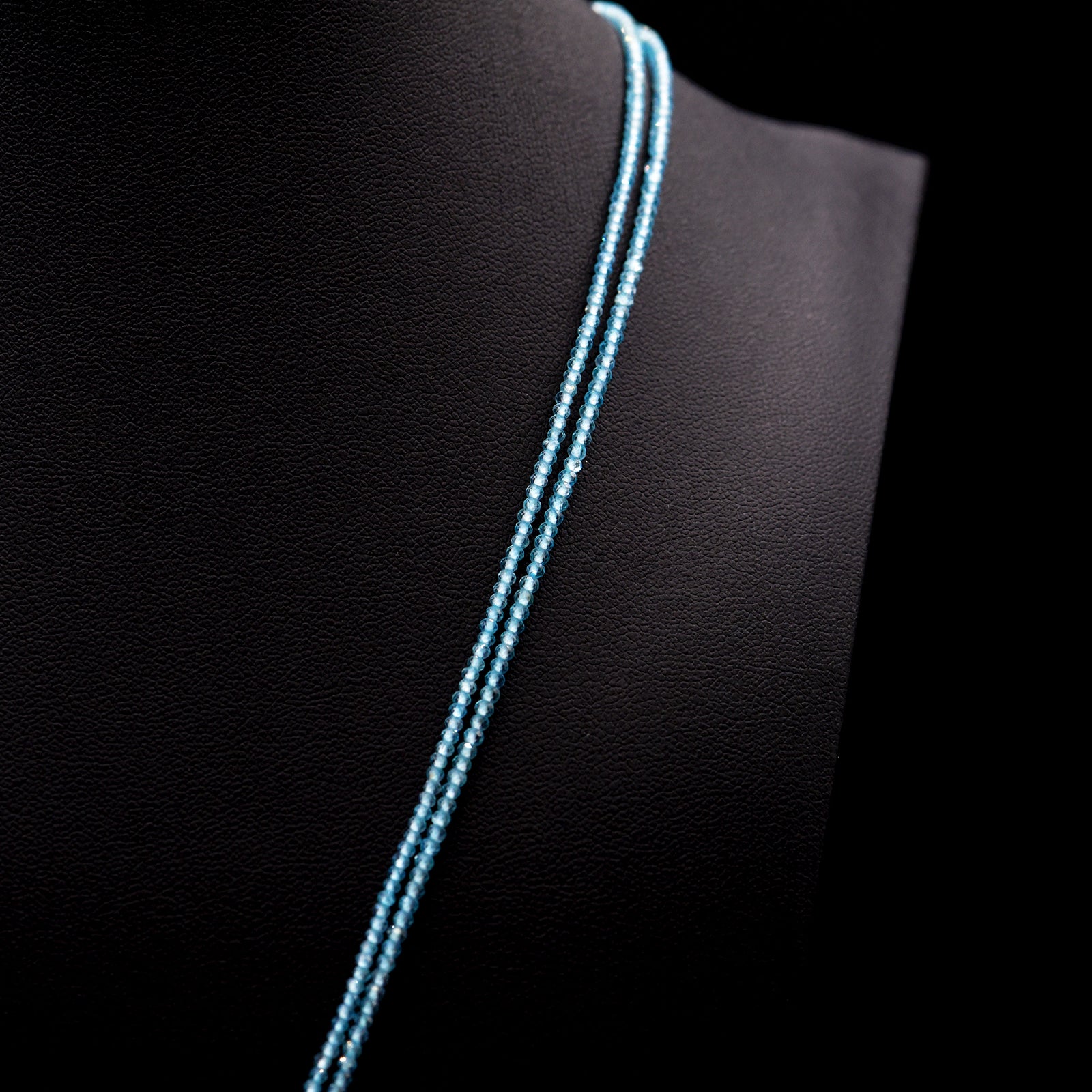 2mm Faceted Button Blue Apatite Bead Strings