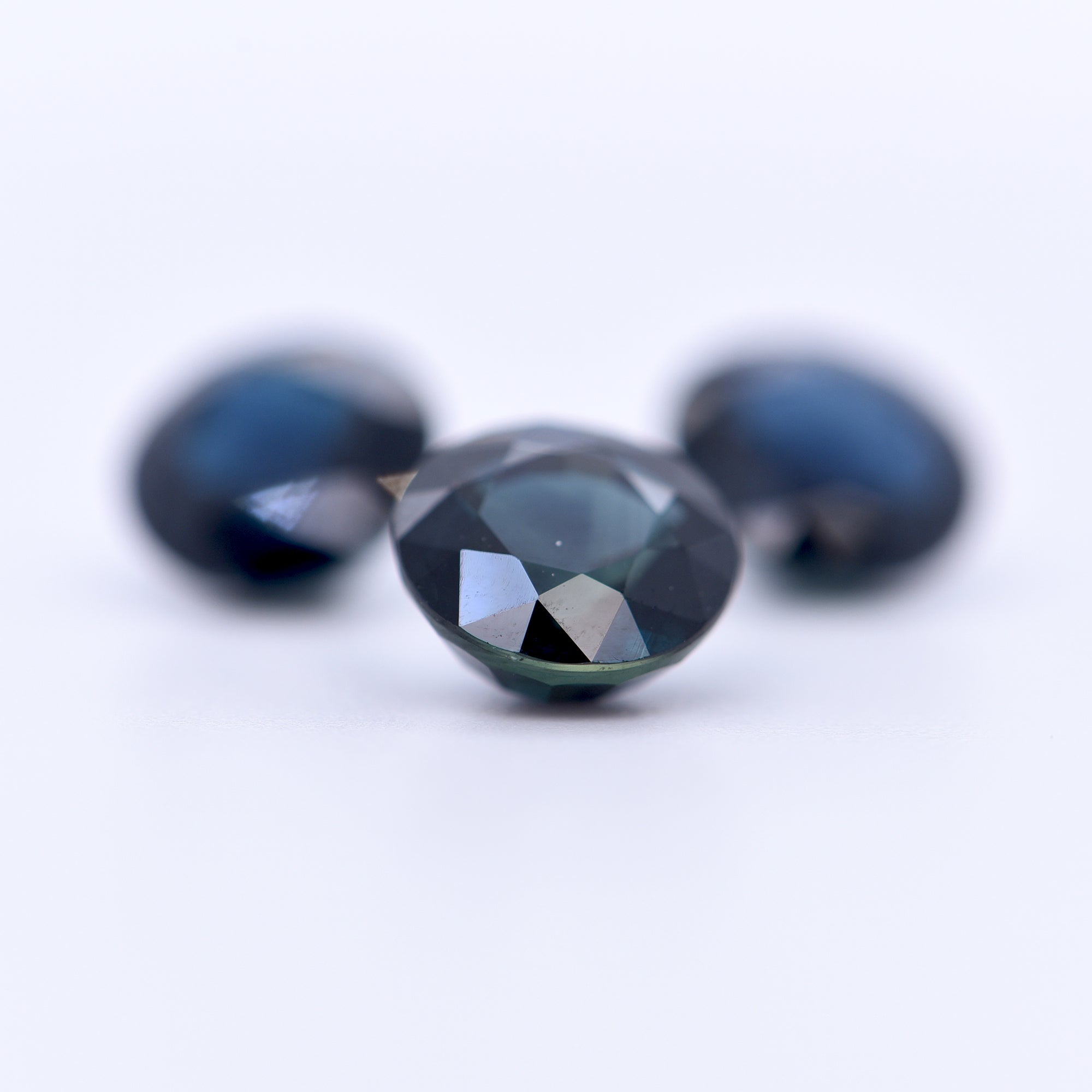 7.5mm Round Faceted Blue Sapphires