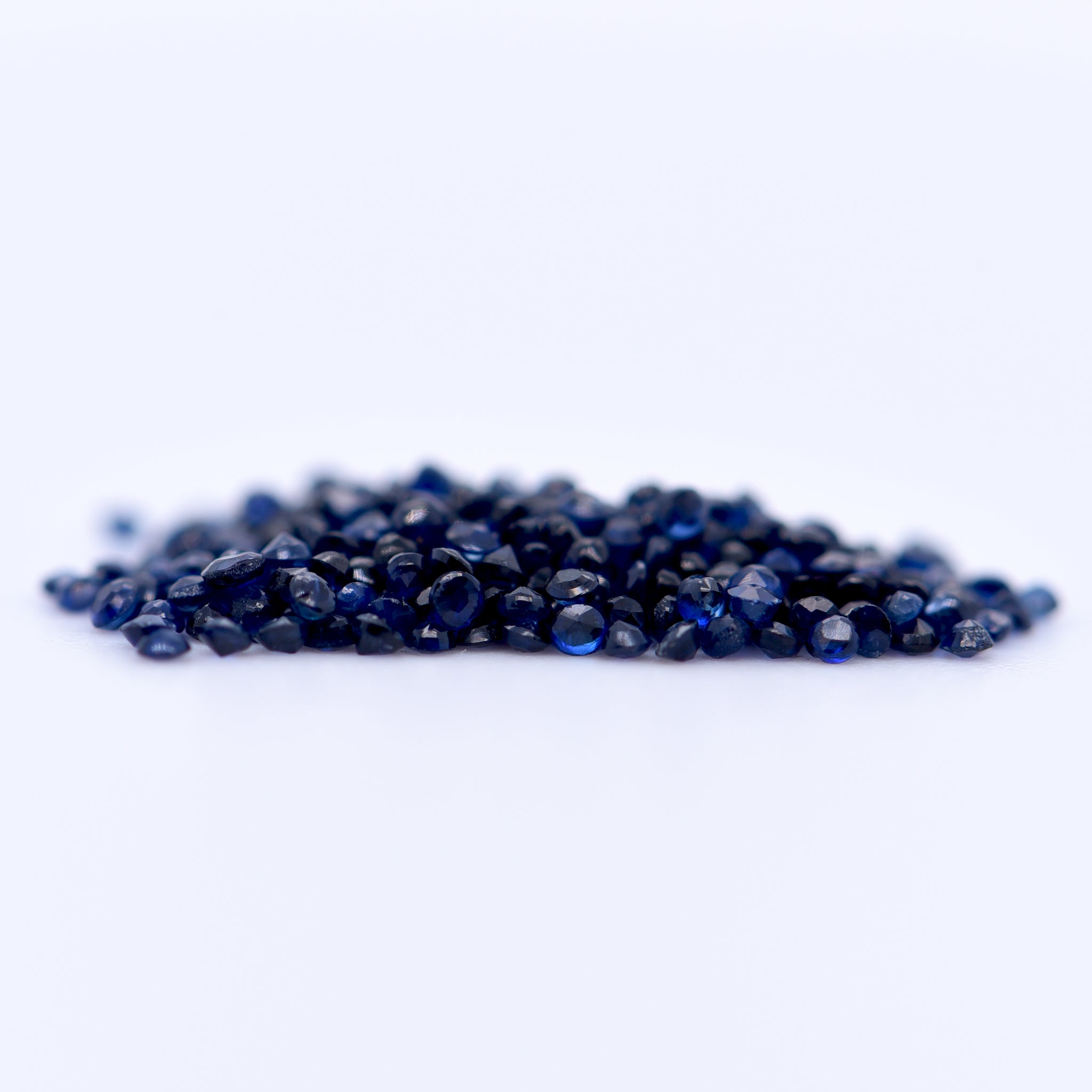 1mm Round Faceted Blue Sapphires