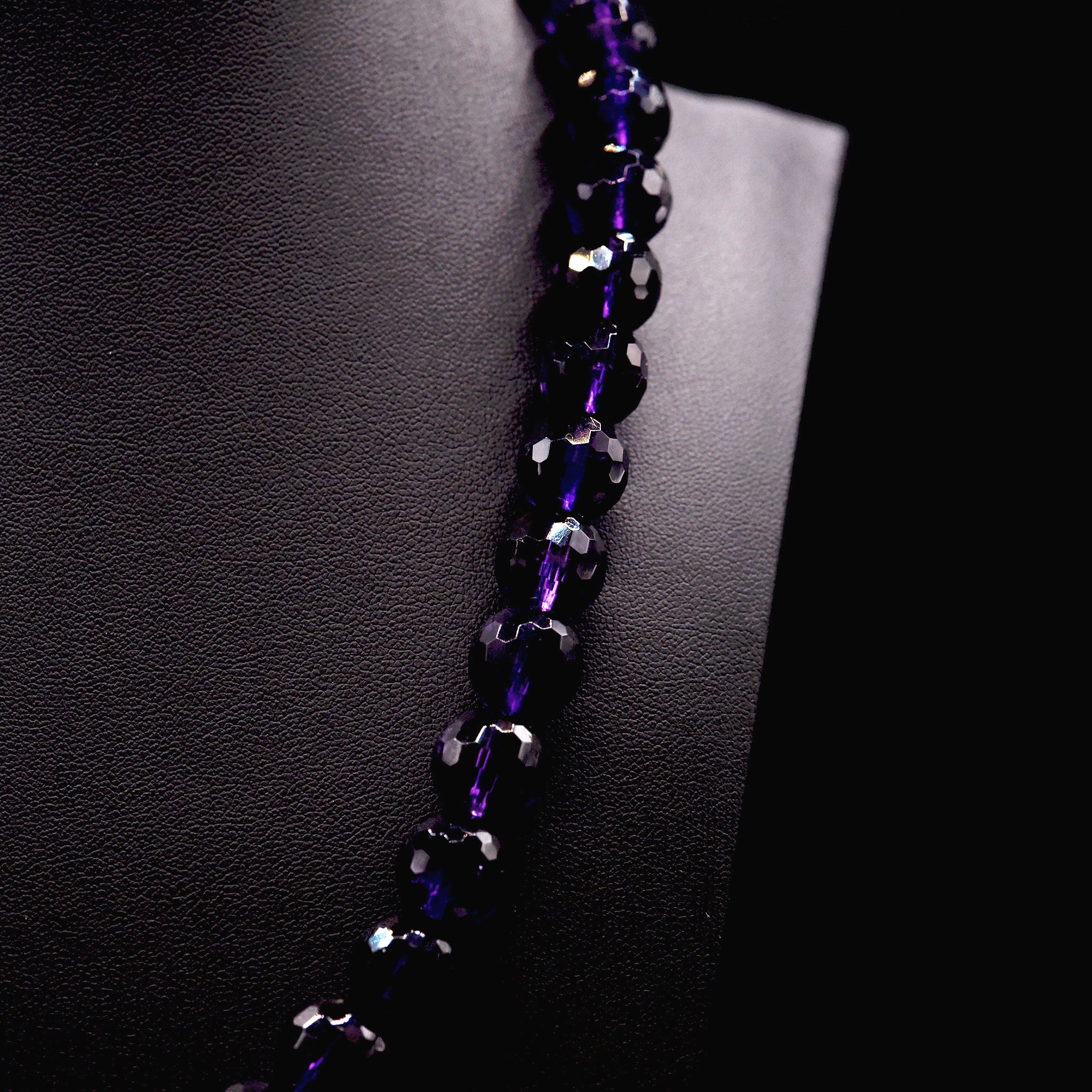 12mm Faceted Round Purple Amethyst Bead Strings