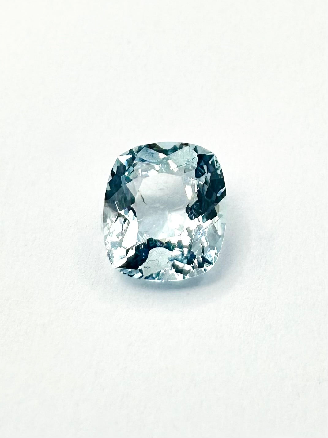 1.40cts 7.89x7.20mm Cushion Faceted Blue Aquamarine