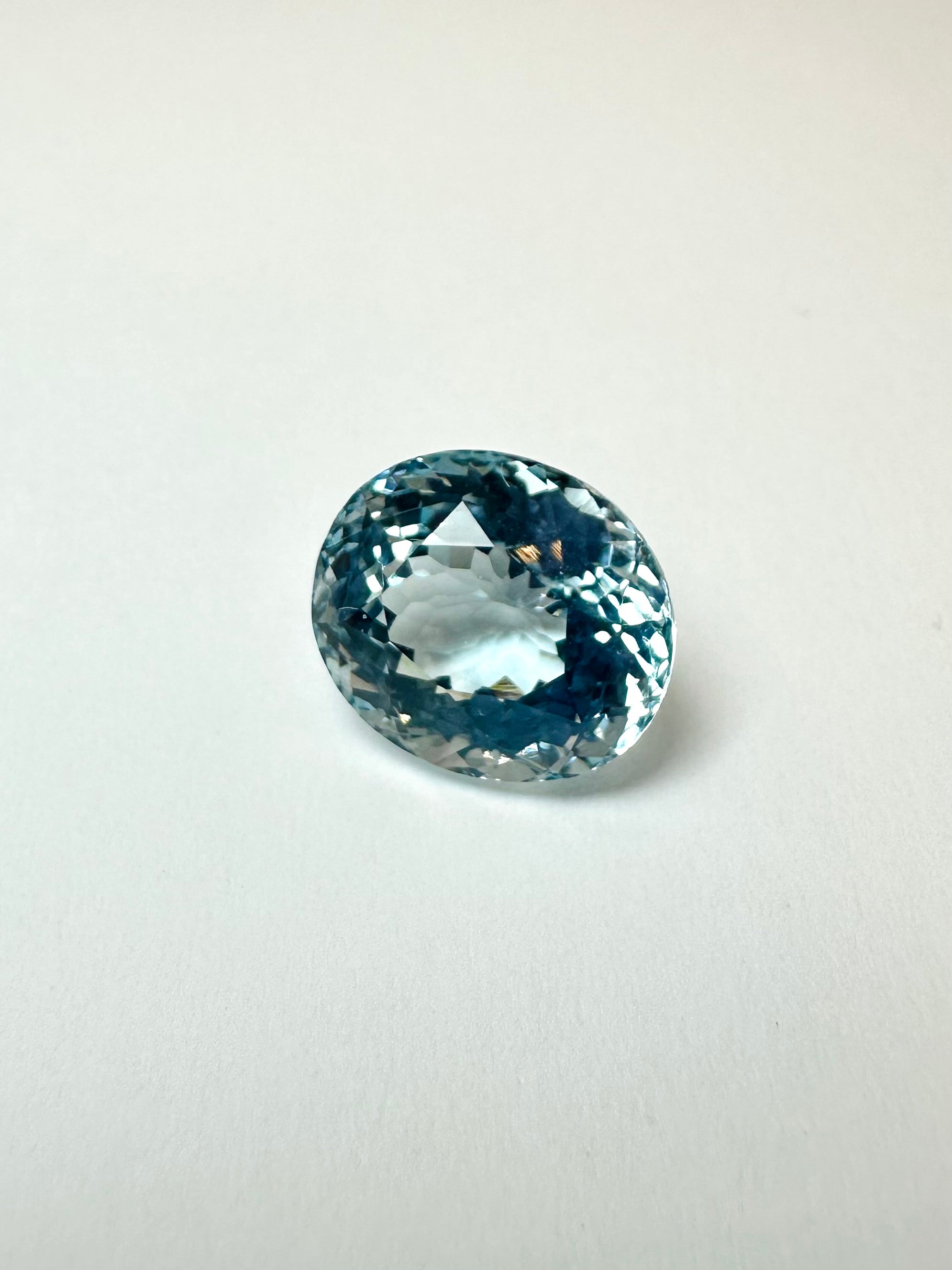 12.40cts 14.10x12.25mm Oval Faceted Blue Topaz