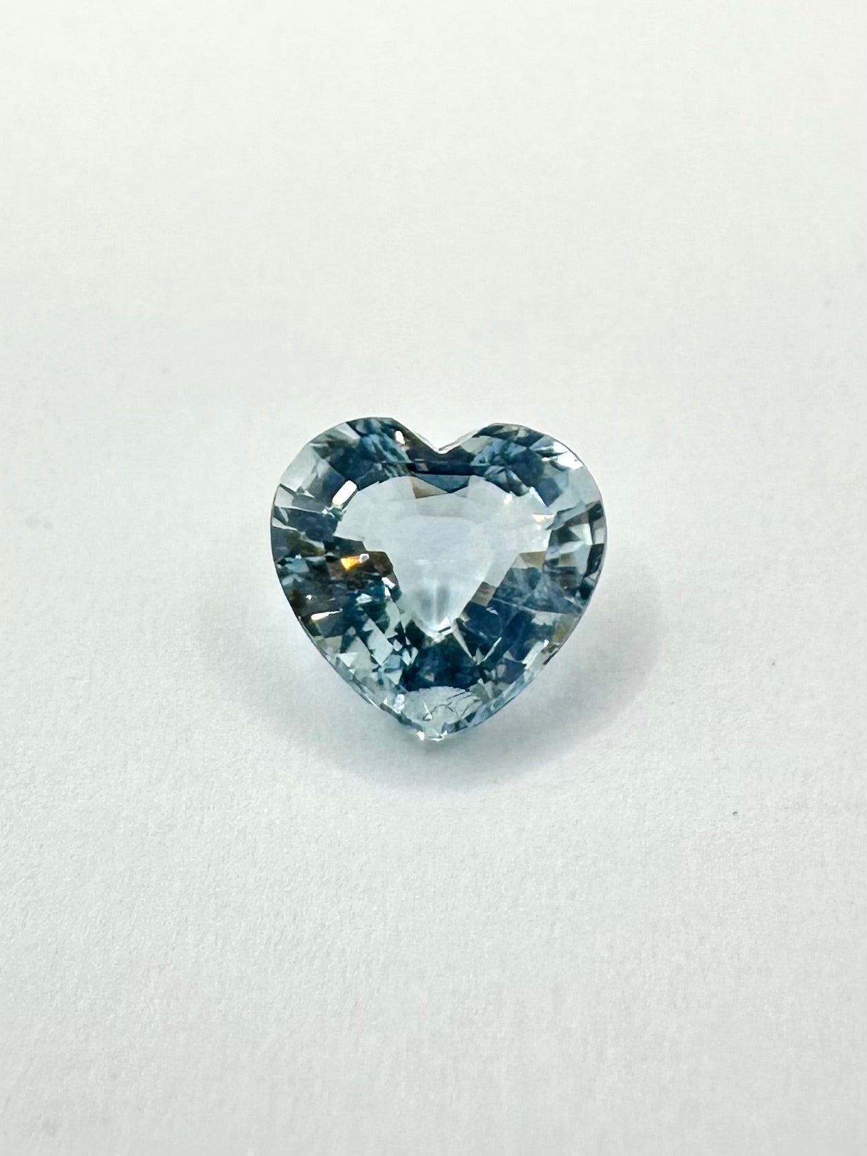 1.40cts 7.42x8.27mm Heart Faceted Aquamarine