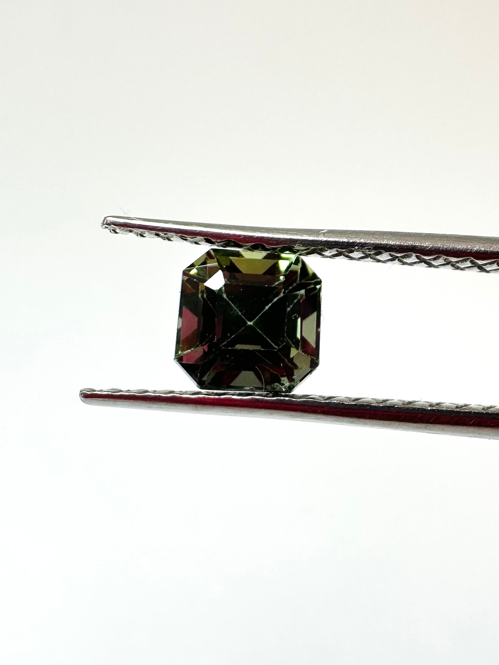 0.65cts 4.74x4.66 Octagon faceted Green Sapphire