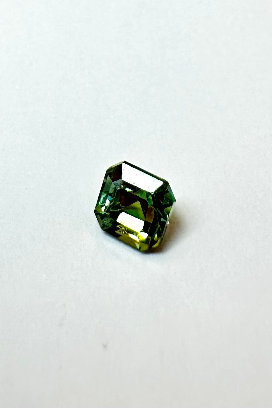 0.65cts 4.74x4.66 Octagon faceted Green Sapphire