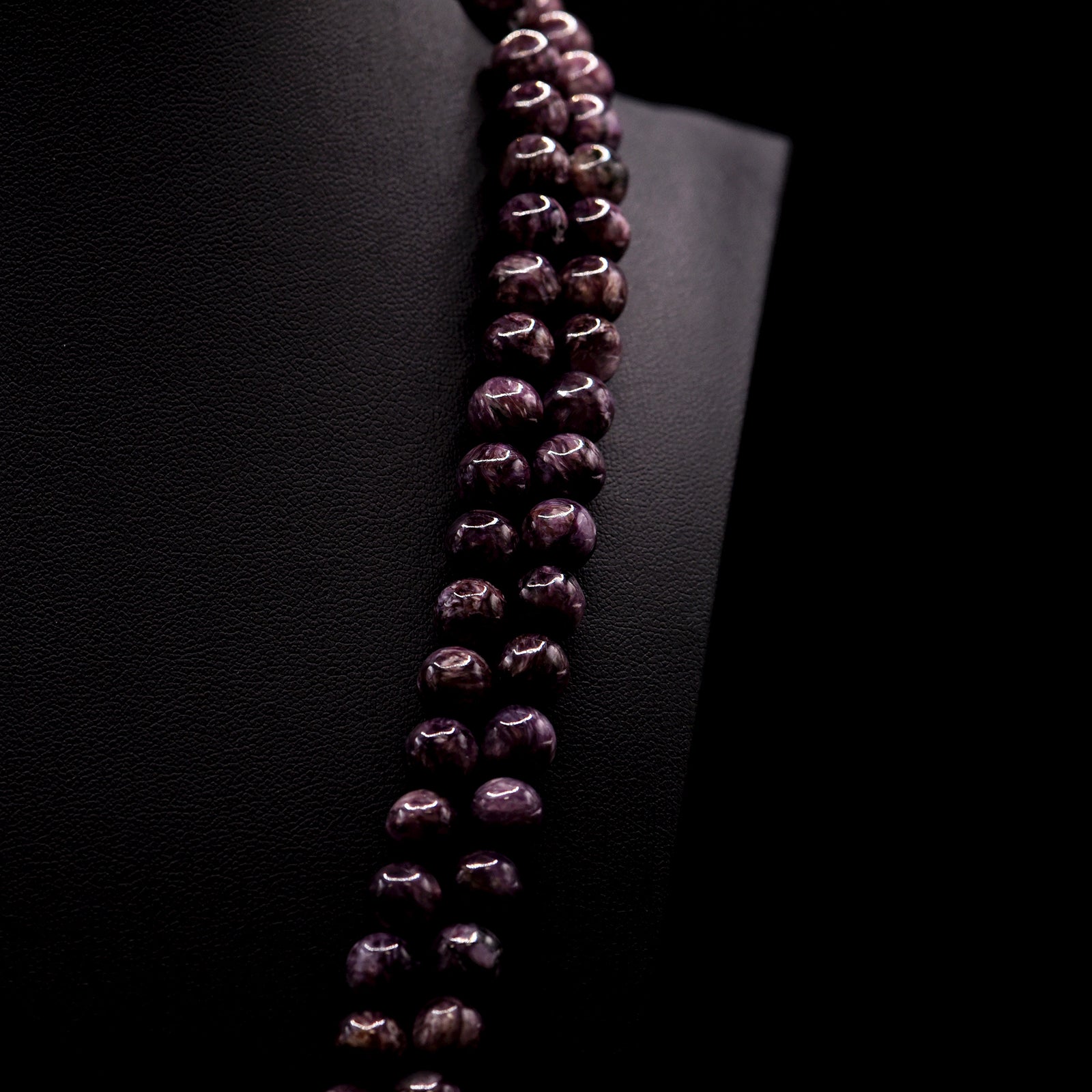 8mm Round Purple Charoite Bead Strings