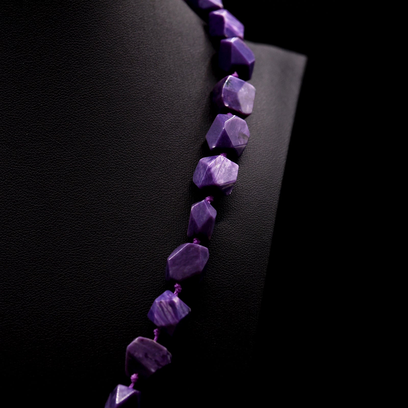 14x12 Faceted Nugget Purple Charoite Bead Strings