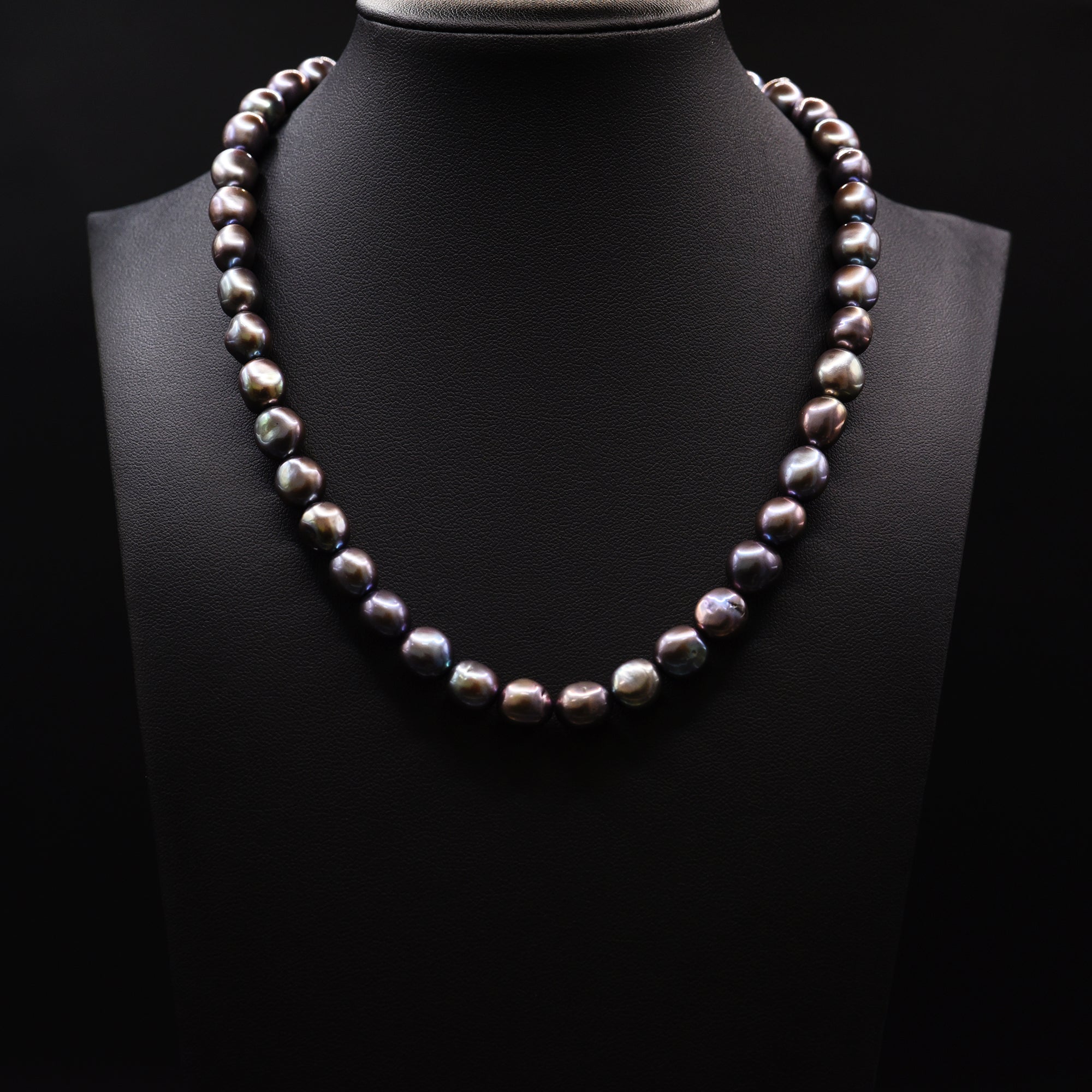 9mm Baroque Black Loose Pearl String