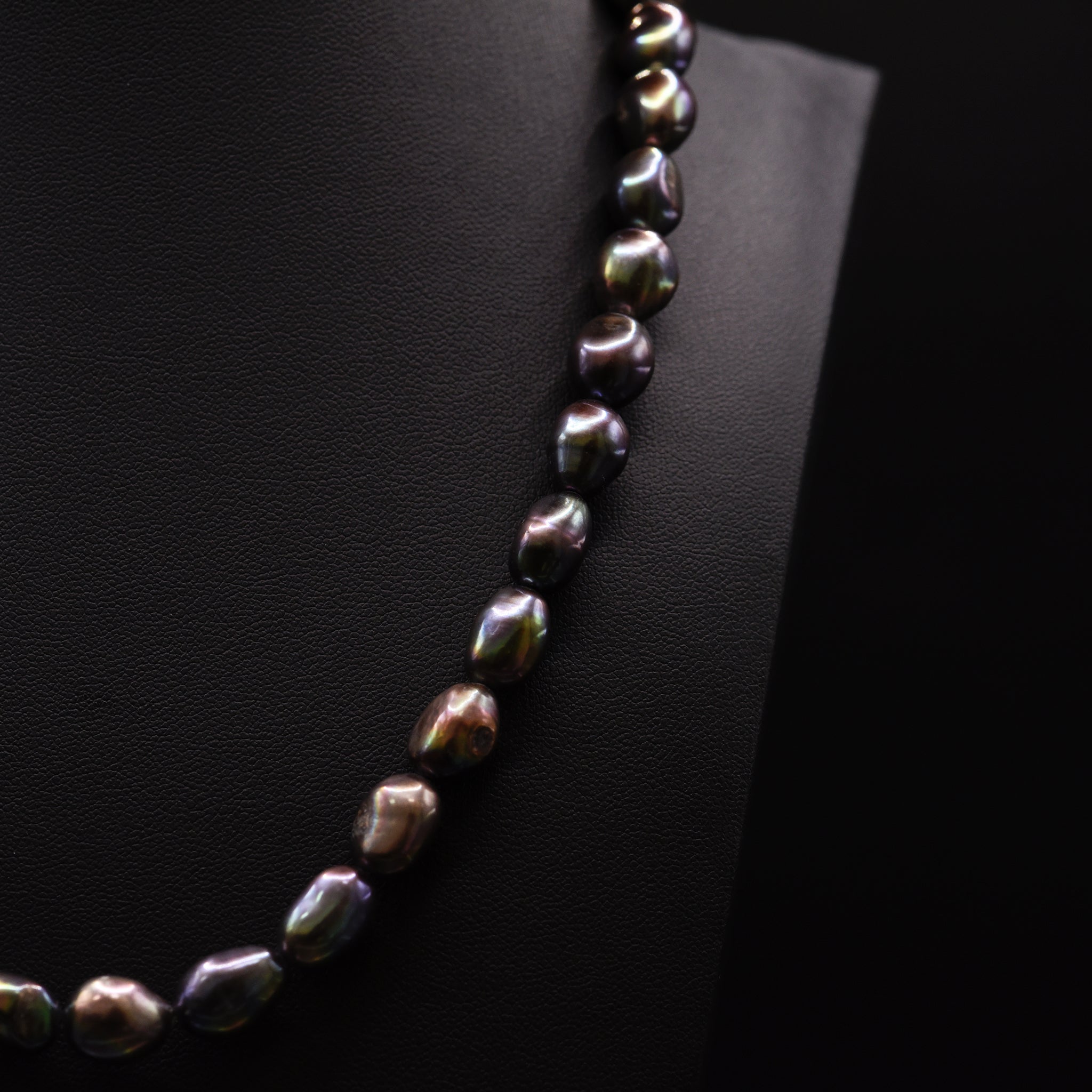 9mm Baroque Black Loose Pearl String