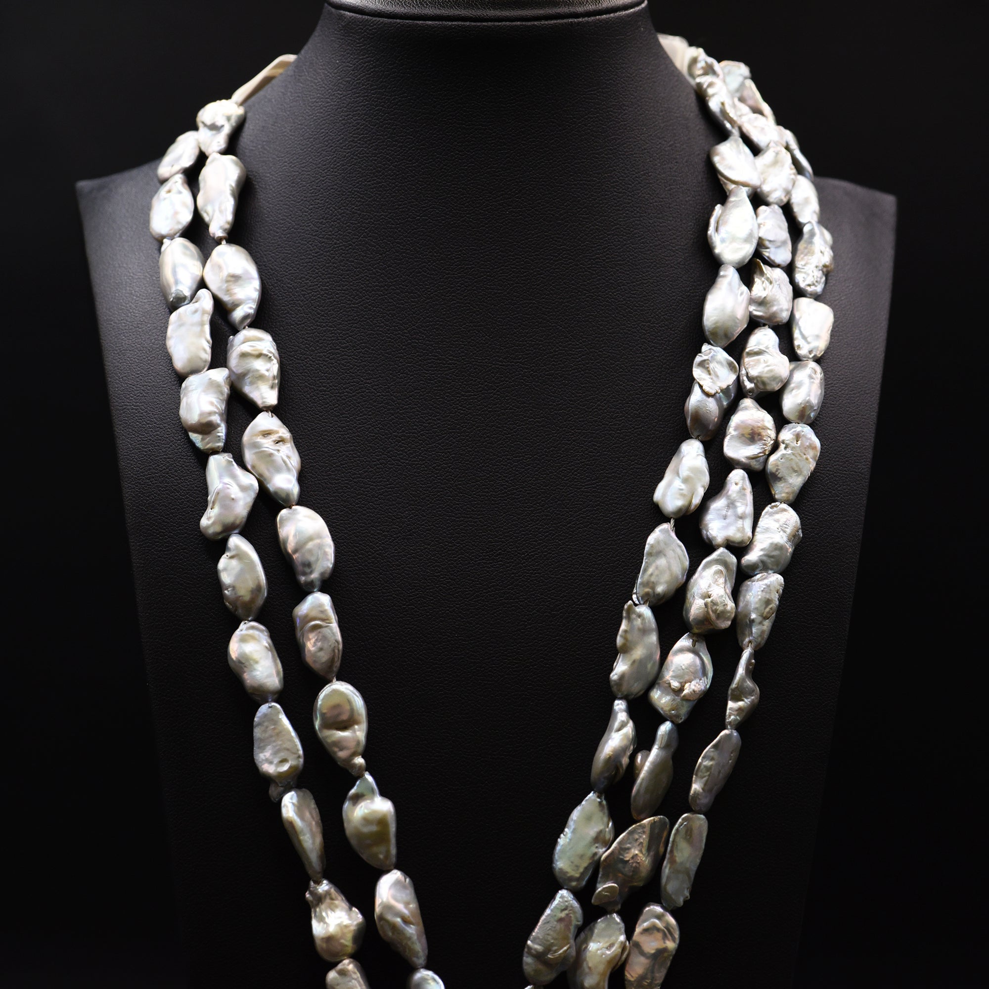 11mm Baroque Grey Loose Pearl String