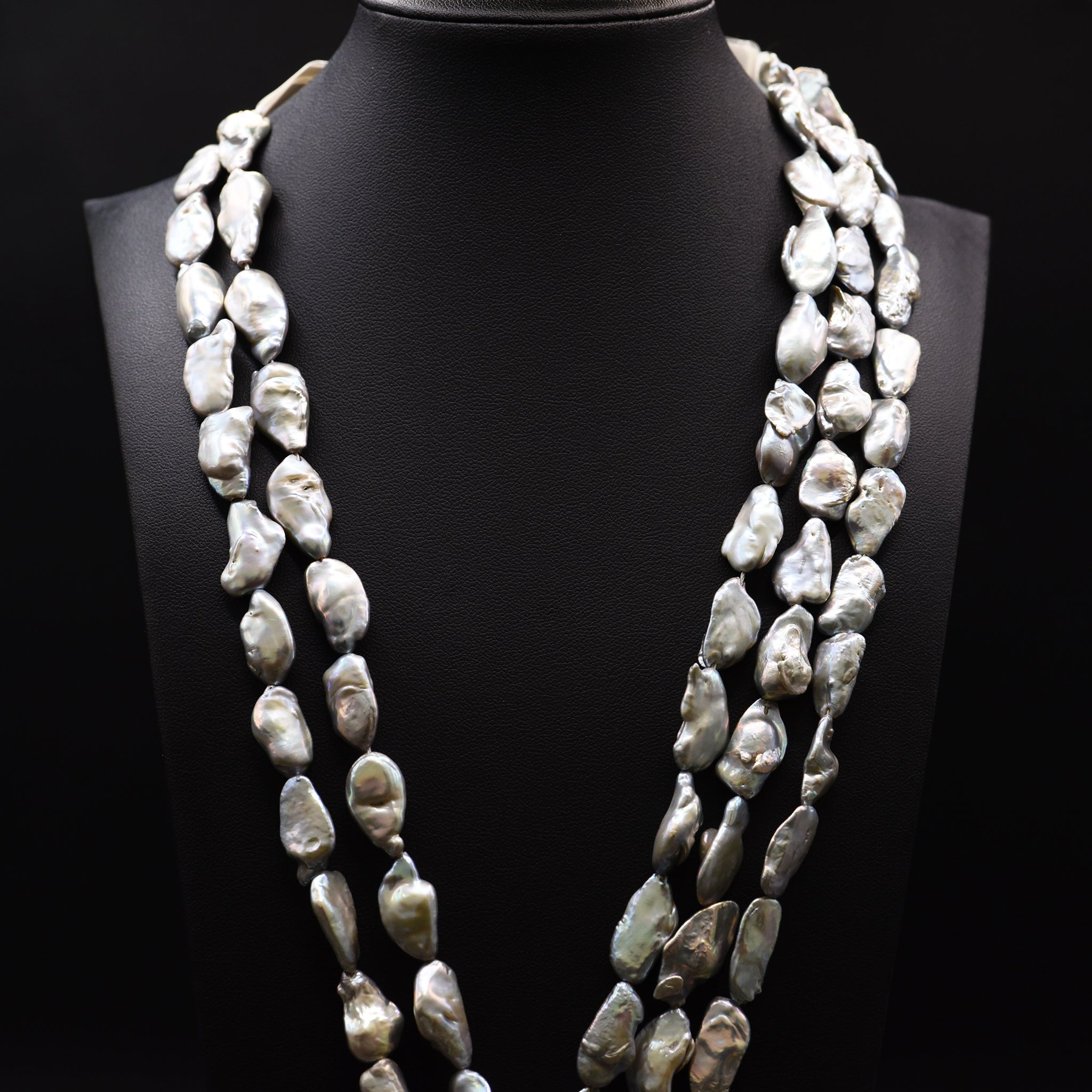 11mm Baroque Grey Loose Pearl String