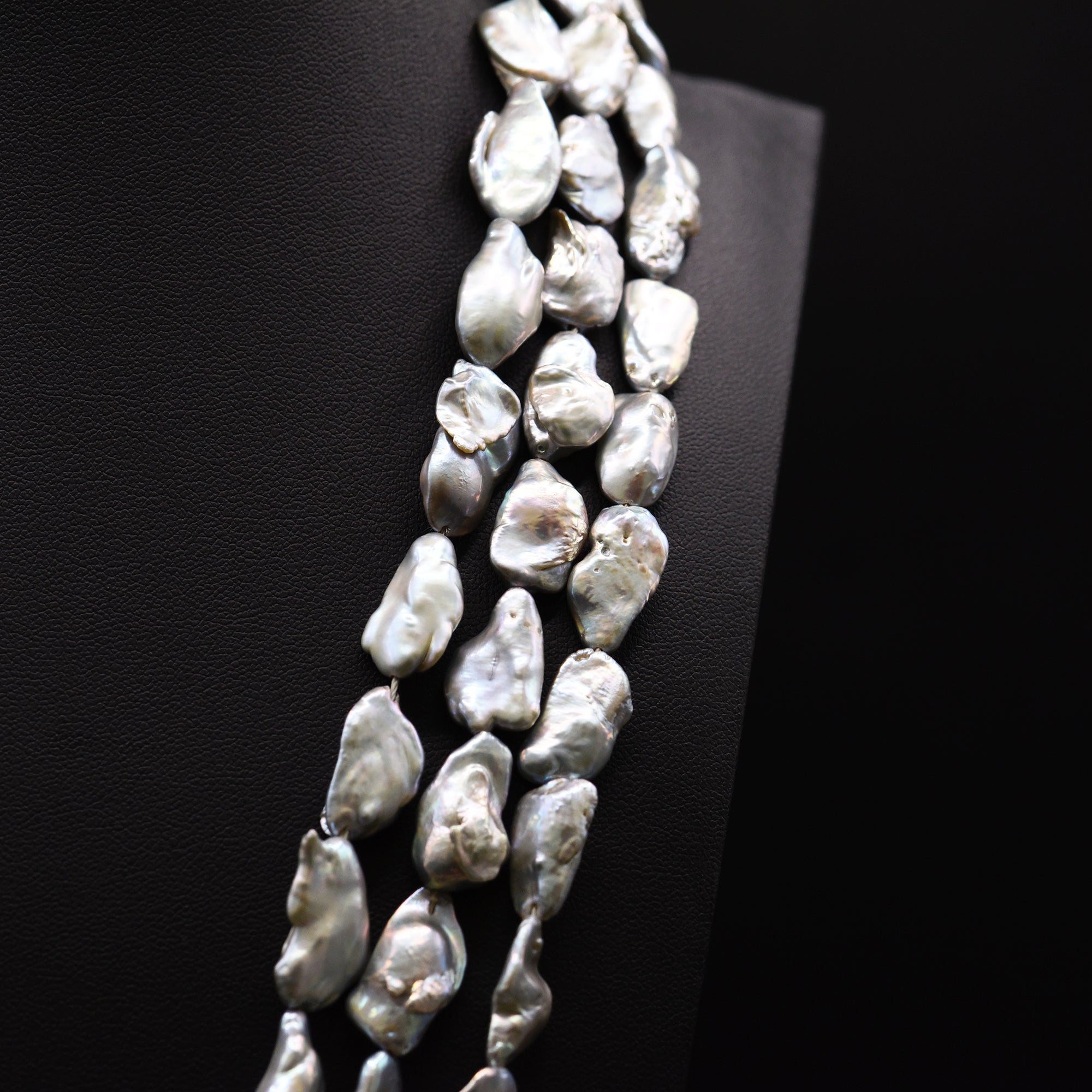 11mm Baroque Grey Loose Pearl String