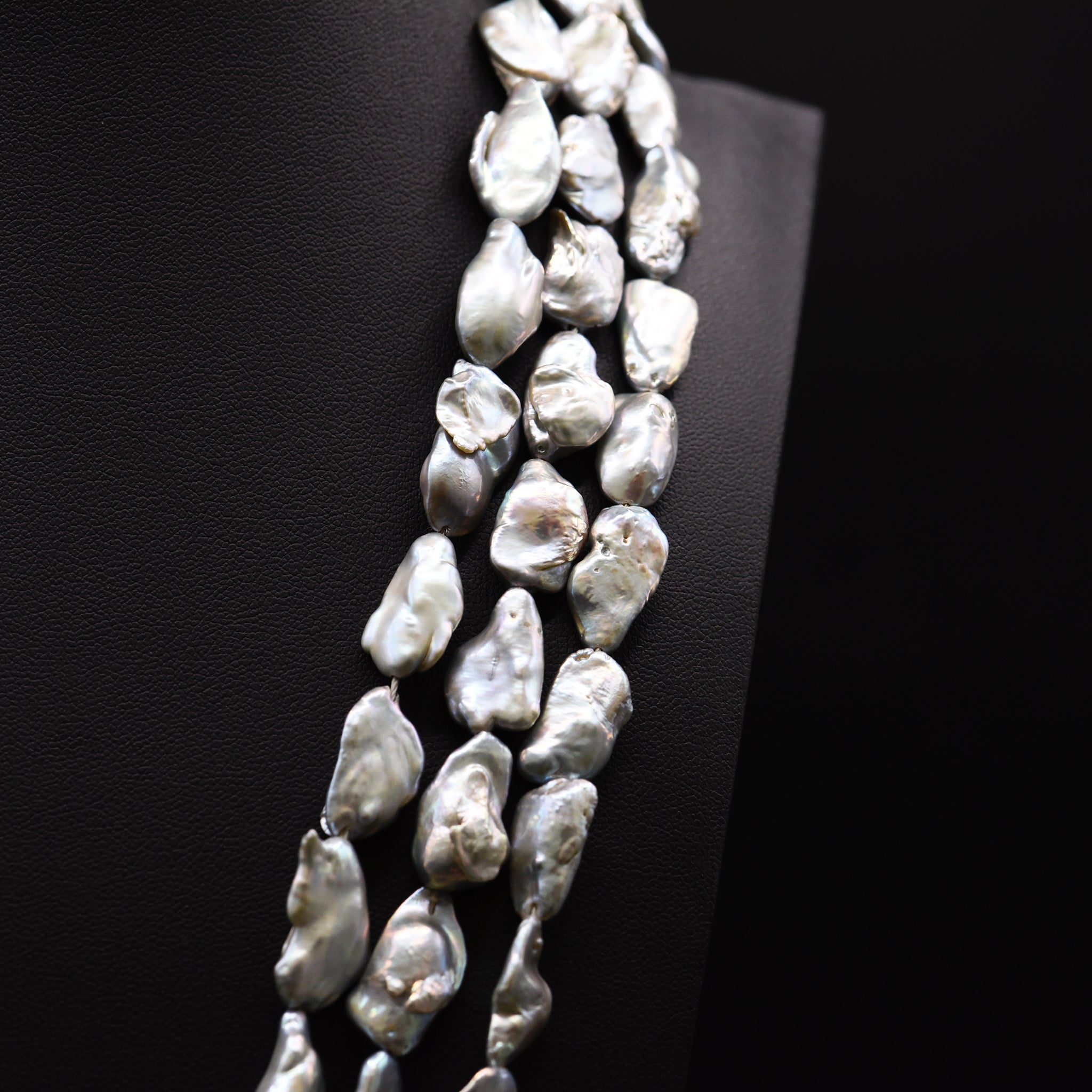 11mm Baroque Grey Loose Pearl String