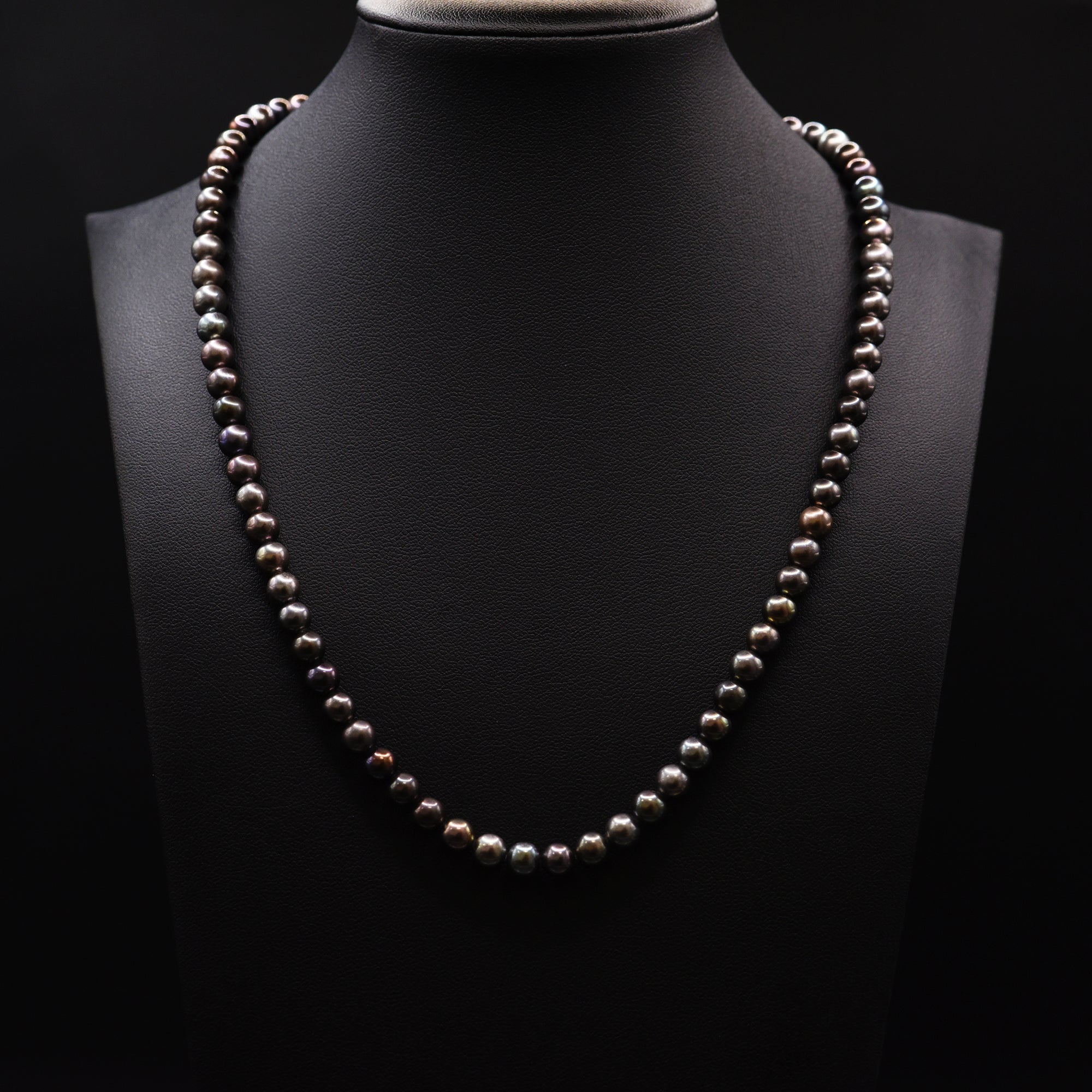 6mm Off Round Black Loose Pearl String