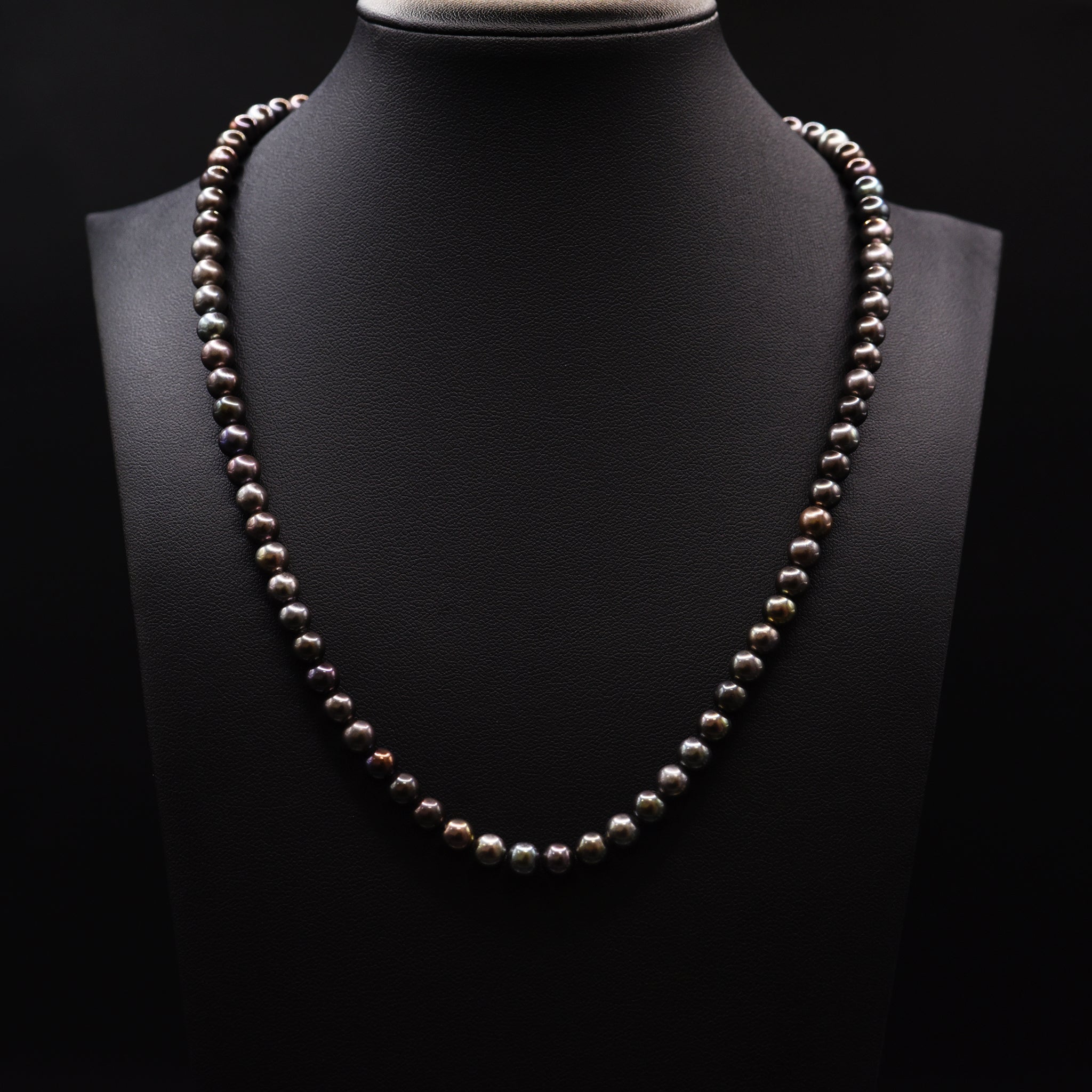 6mm Off Round Black Loose Pearl String
