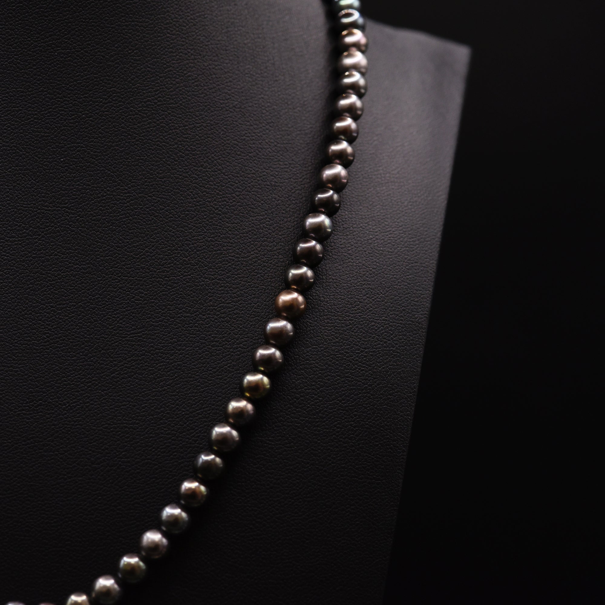 6mm Off Round Black Loose Pearl String