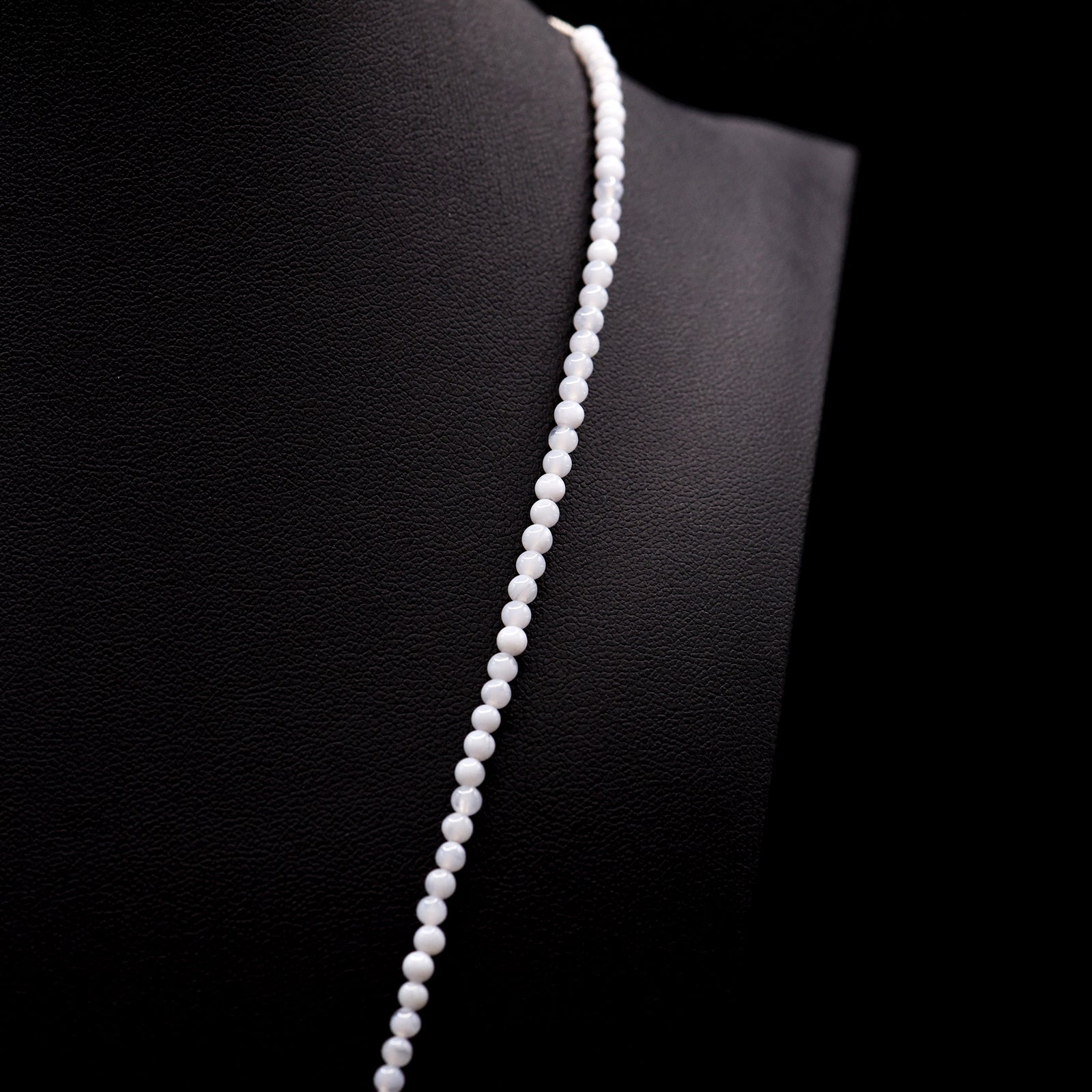 3mm Round White Chalcedony Bead Strings