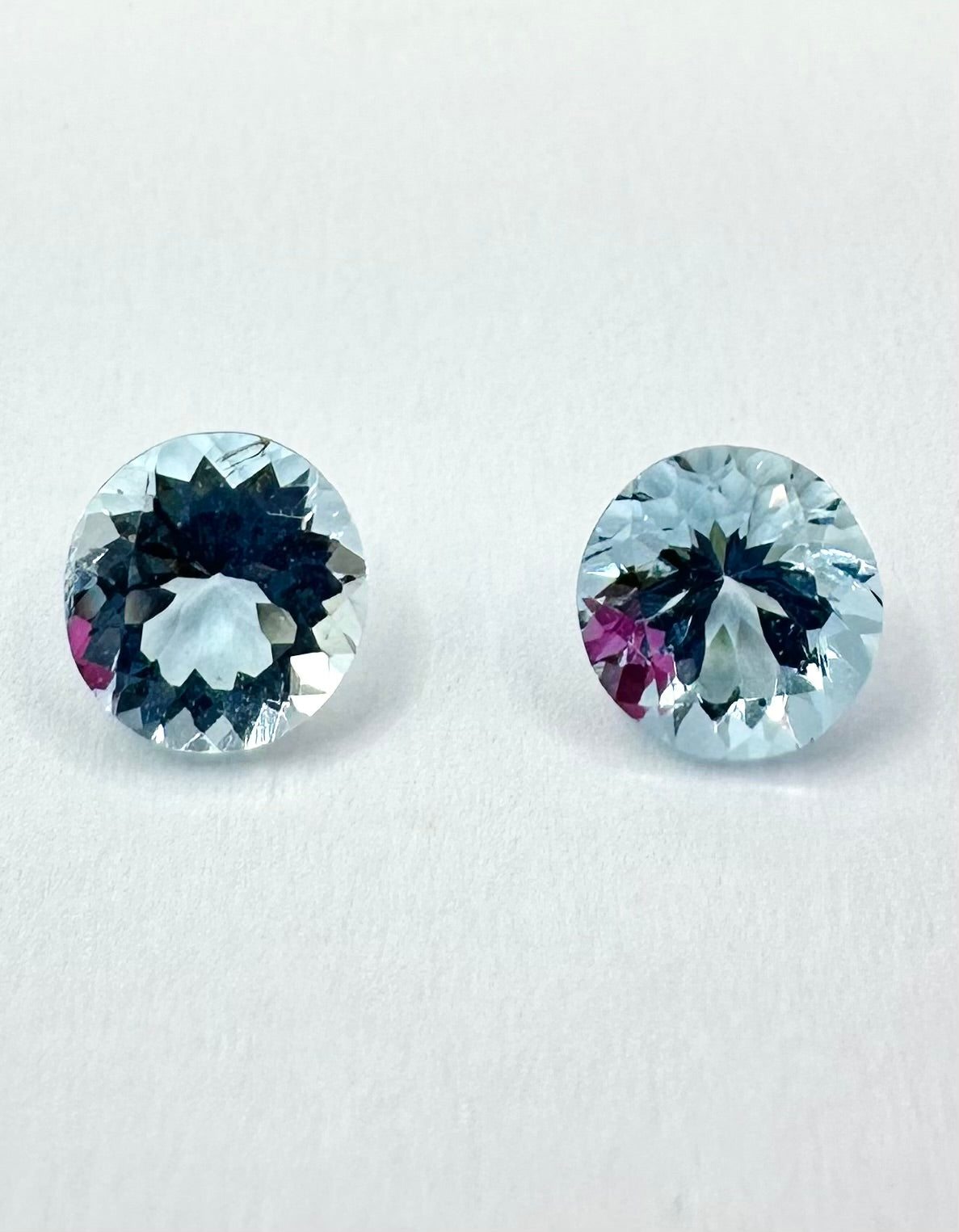 1.54cts 6mm Round faceted Aquamarine Pair